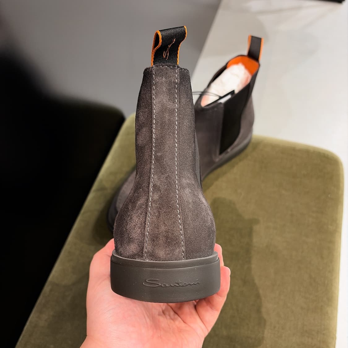 (정품/새상품) SANTONI 산토니 남성 스웨이드 첼시부츠 상품이미지3