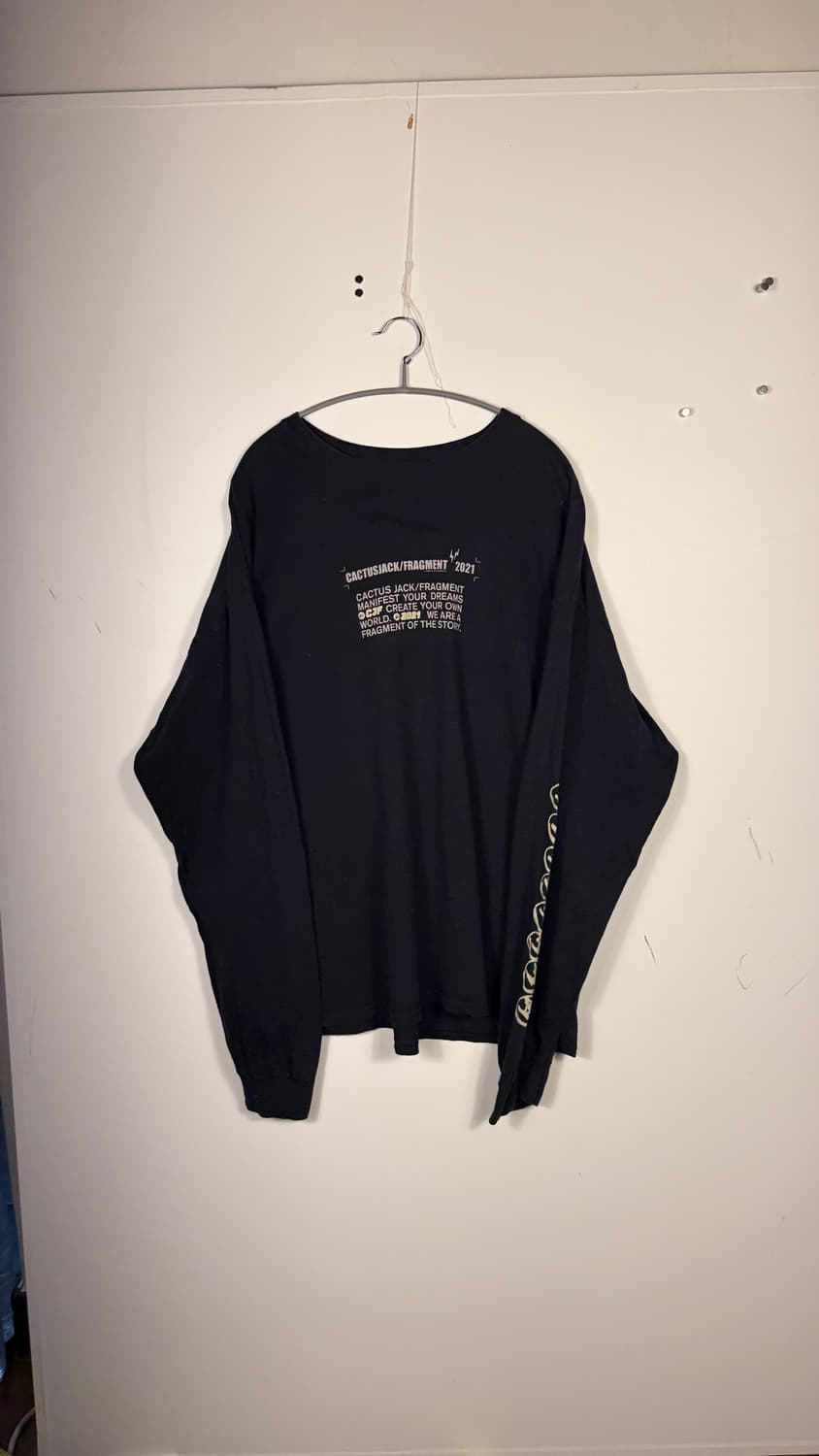 [XL] CACTUS JACK FRAGMENT 2021 롱슬리브 블랙 상품이미지1