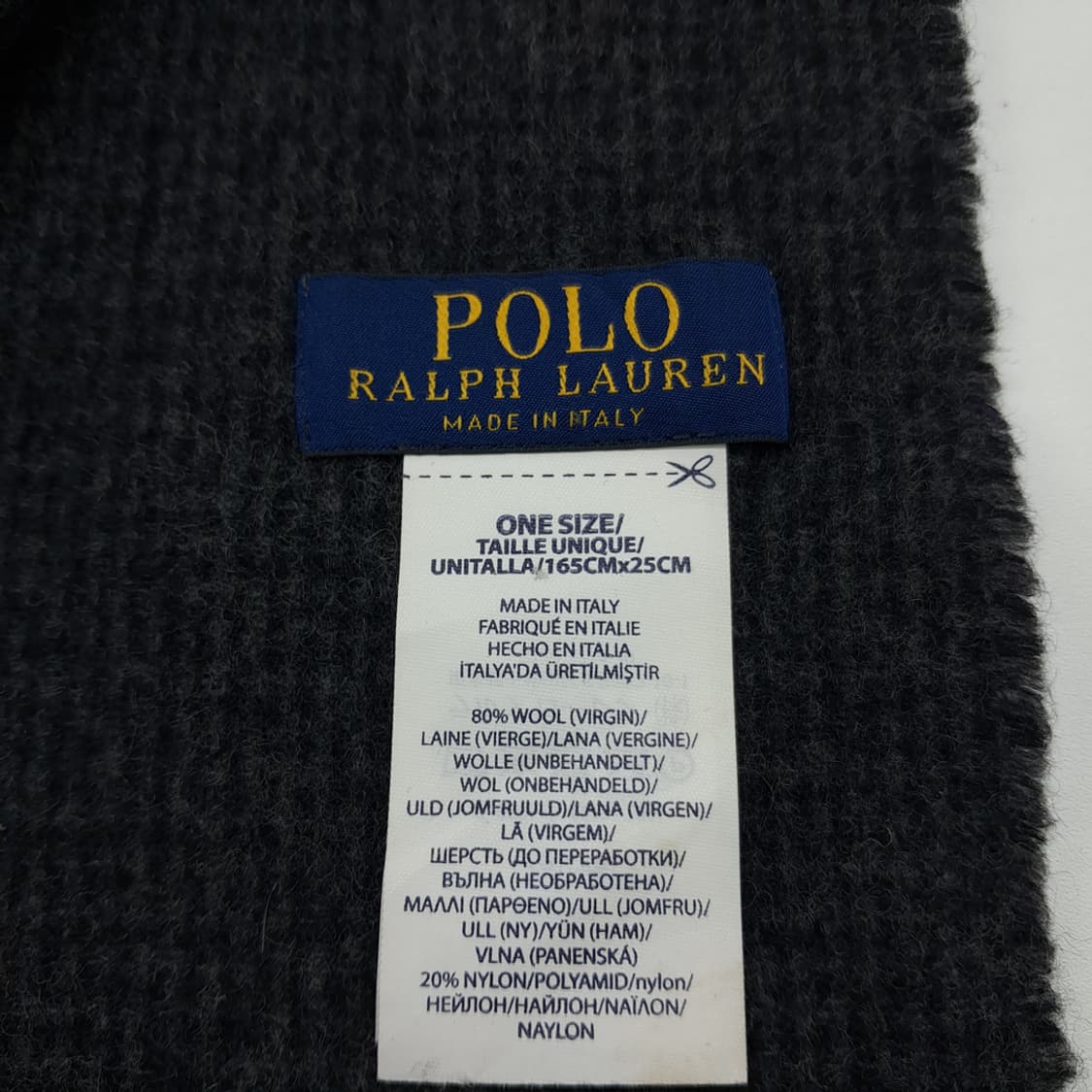 MX326 폴로 랄프로렌 퍼플 윈도우페인 양면 버진울 목도리 머플러 상품이미지6