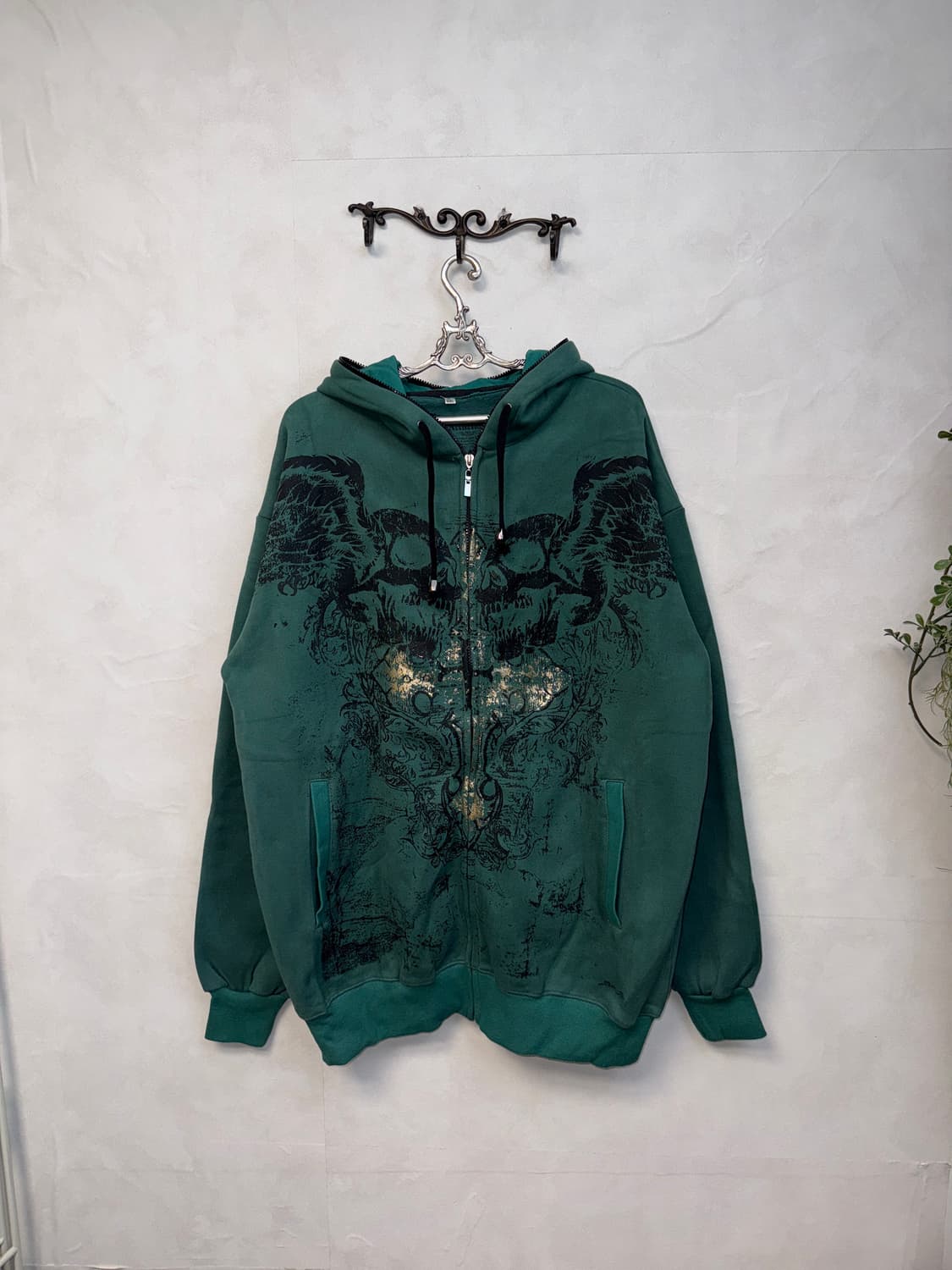Affliction blue green punk graphic 후드집업 상품이미지1