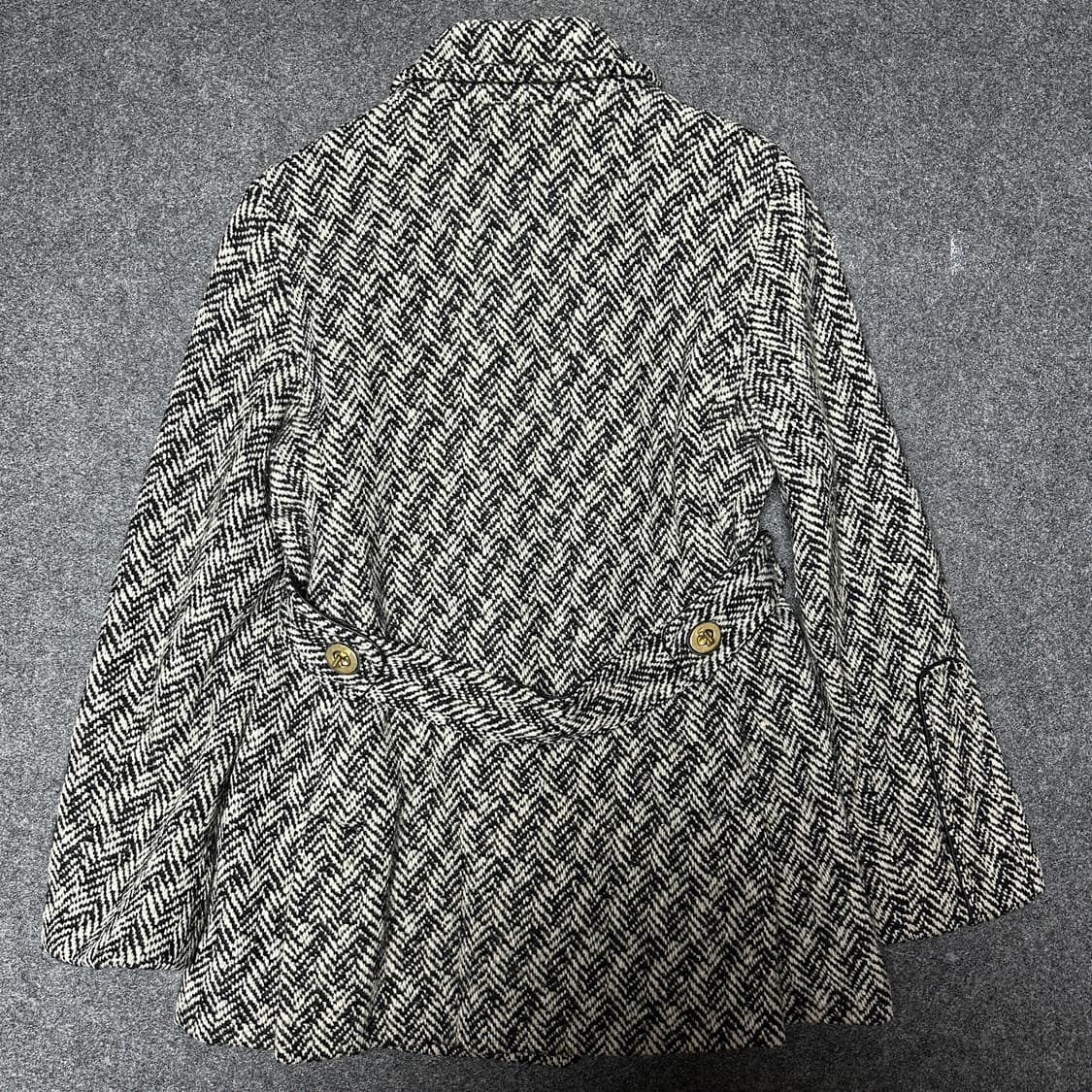 COACH 헤링본 울 더블코트 S (실크 안감)  상품이미지5