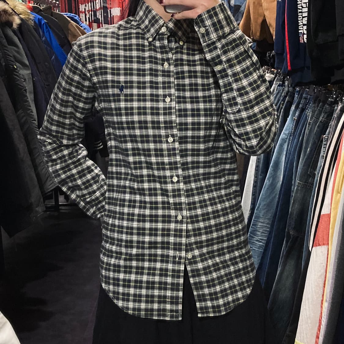 [IM] 폴로 랄프로렌 타탄 체크 블랙 옥스퍼드 셔츠 상품이미지3