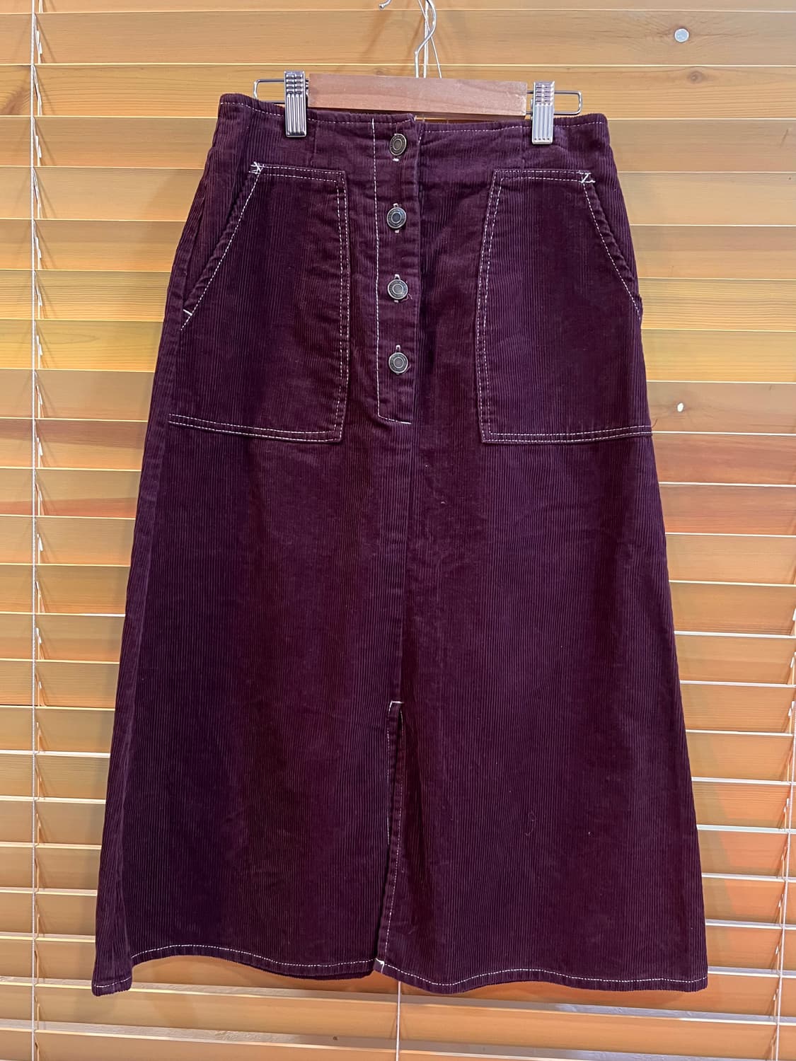 올리브데올리브 여성 버건디와인 코듀로이치마 코튼스커트  상품이미지2