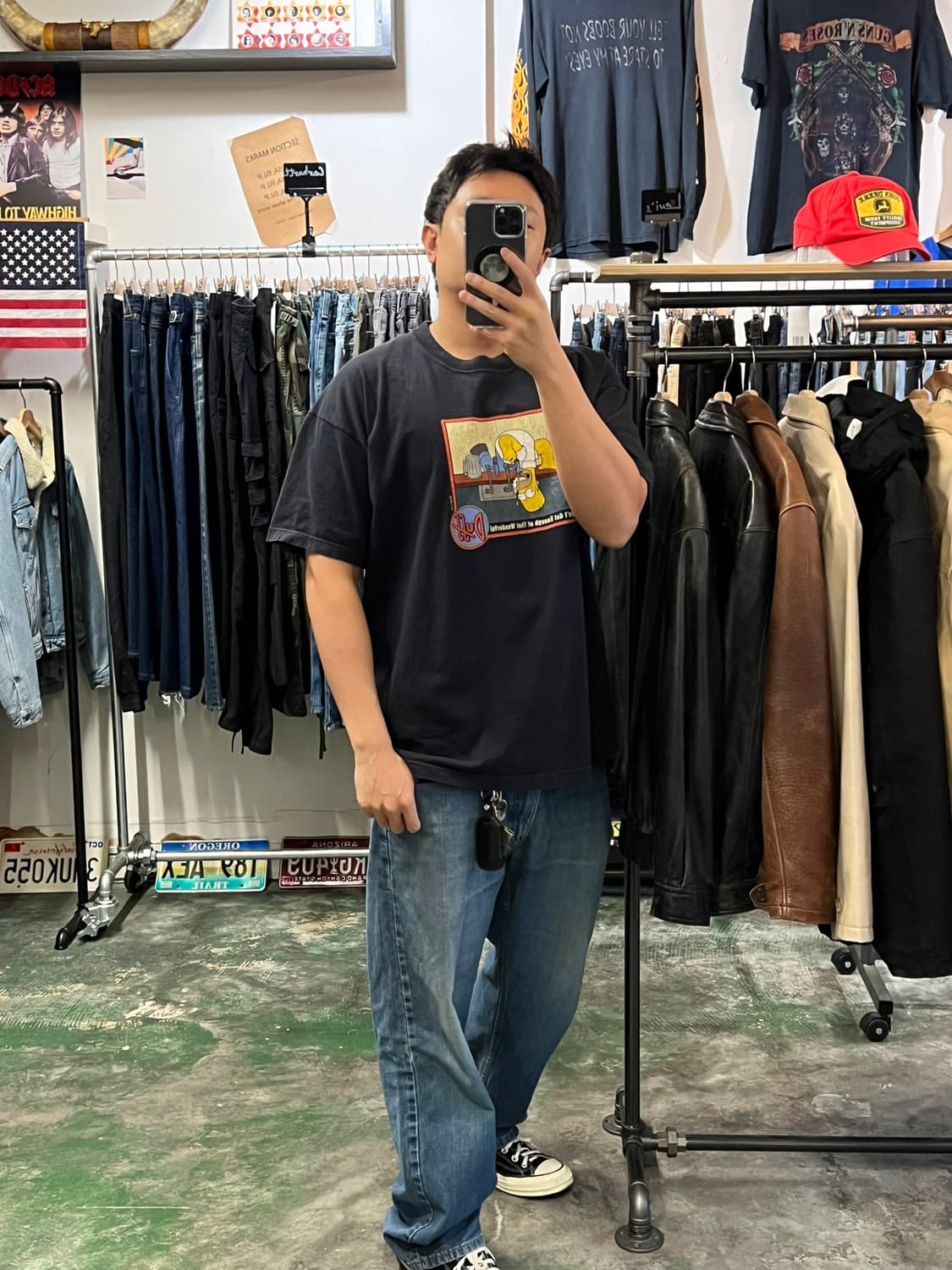 00's [XL] The Simpsons 호머 심슨 더프 애니 빈티지 티 상품이미지3