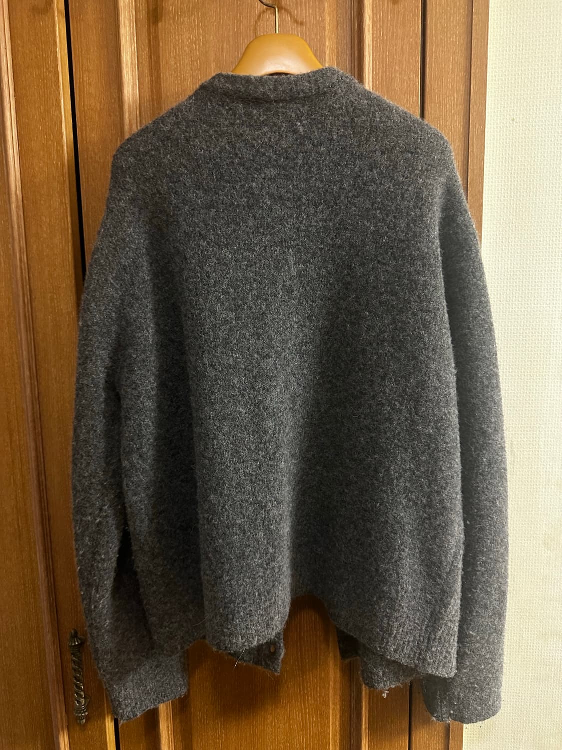 엘무드 비숍 울 알파카 크루넥 가디건 멜란지 그레이 46 상품이미지3