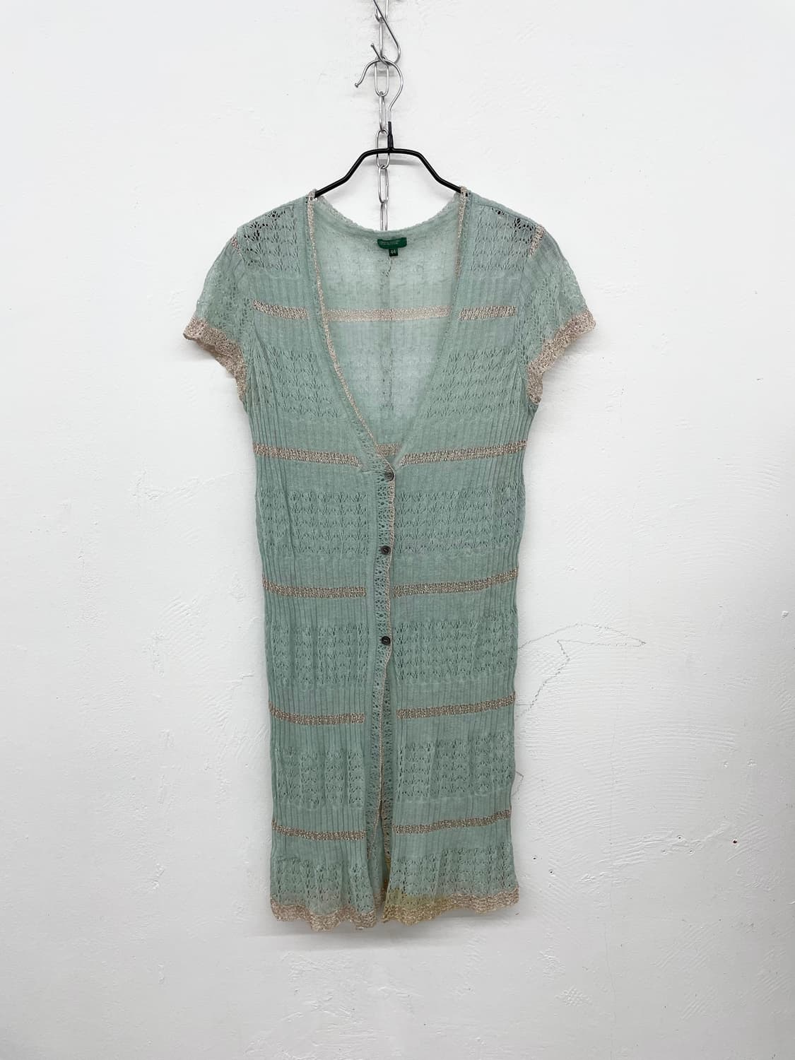 베네통 민트 크로셰 버튼 탑 상품이미지4