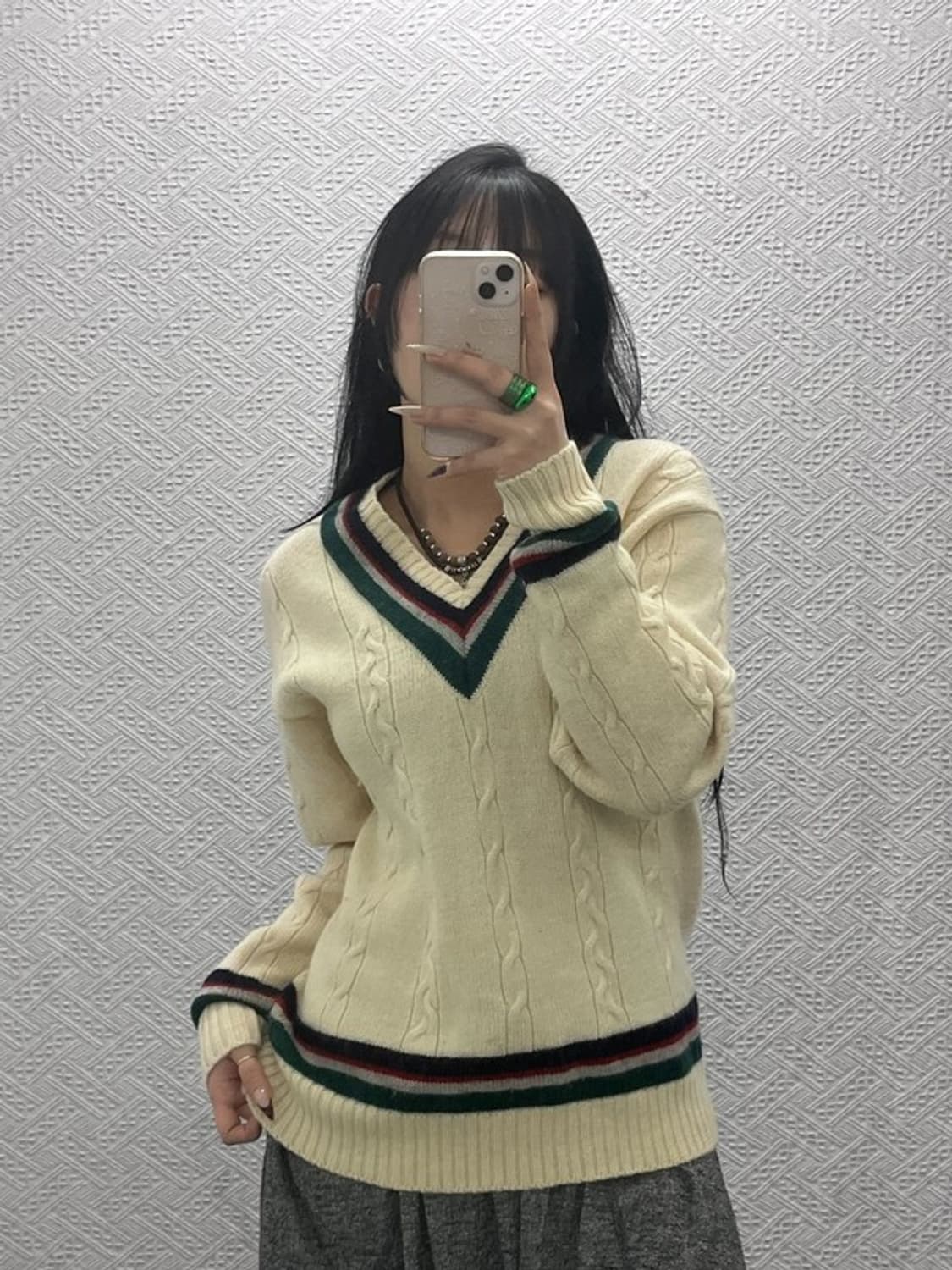 챔스 폴로 랄프로렌 레트로 크리켓 브이넥 배색 니트 95 C08374 상품이미지1