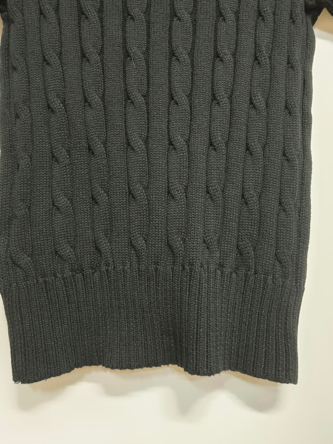 폴로 랄프로렌 케이블 반팔 니트 블랙m 상품이미지7