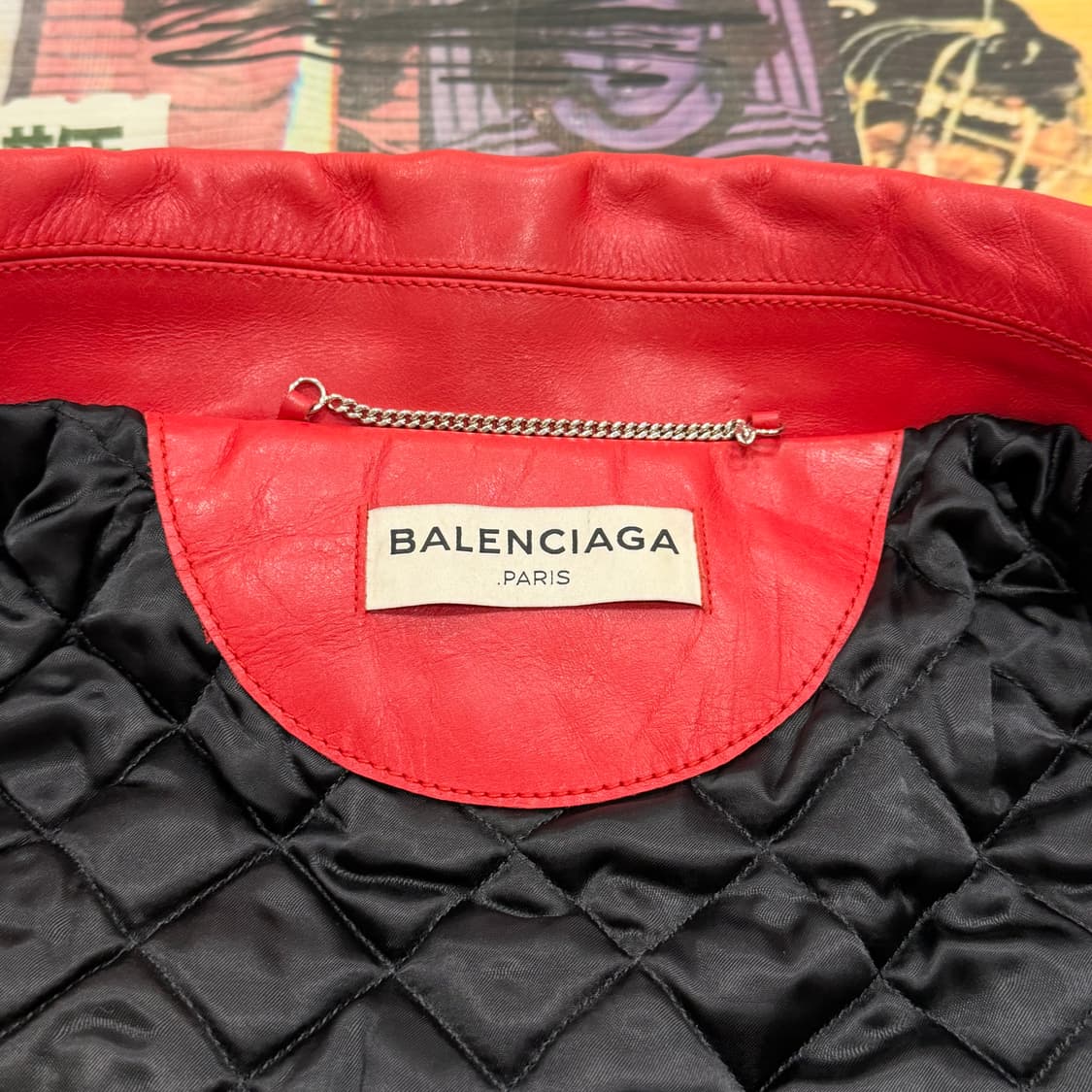 BALENCIAGA swing red leather biker 36 상품이미지7