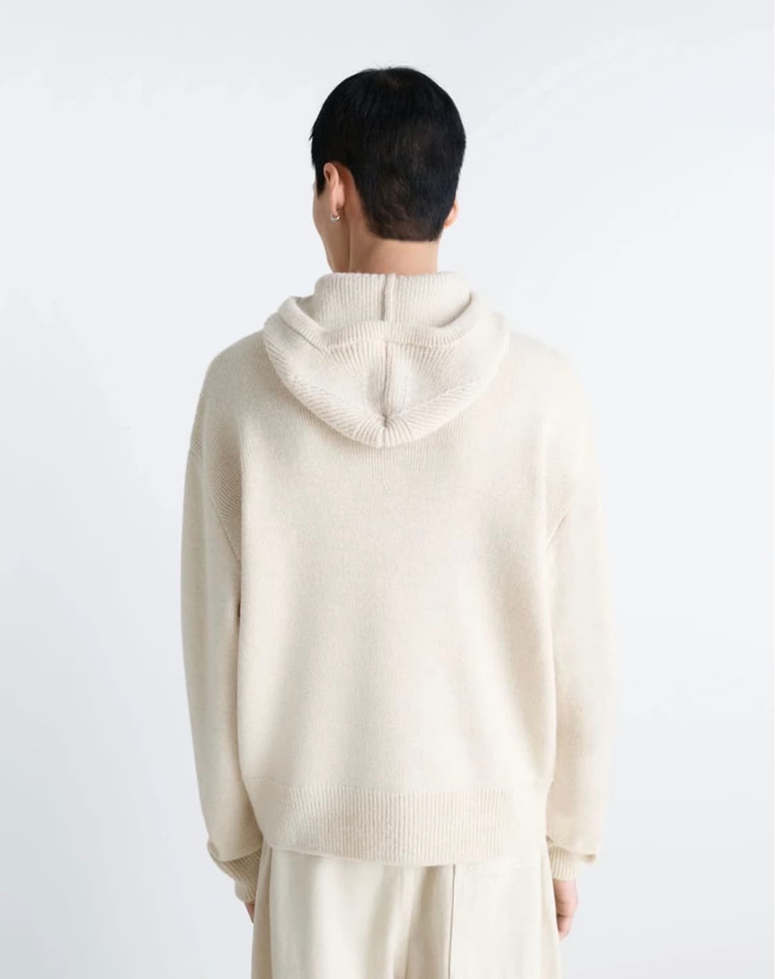 (S,M) 르메르 알파카 울 후드 스웨터 라이트크림 상품이미지5