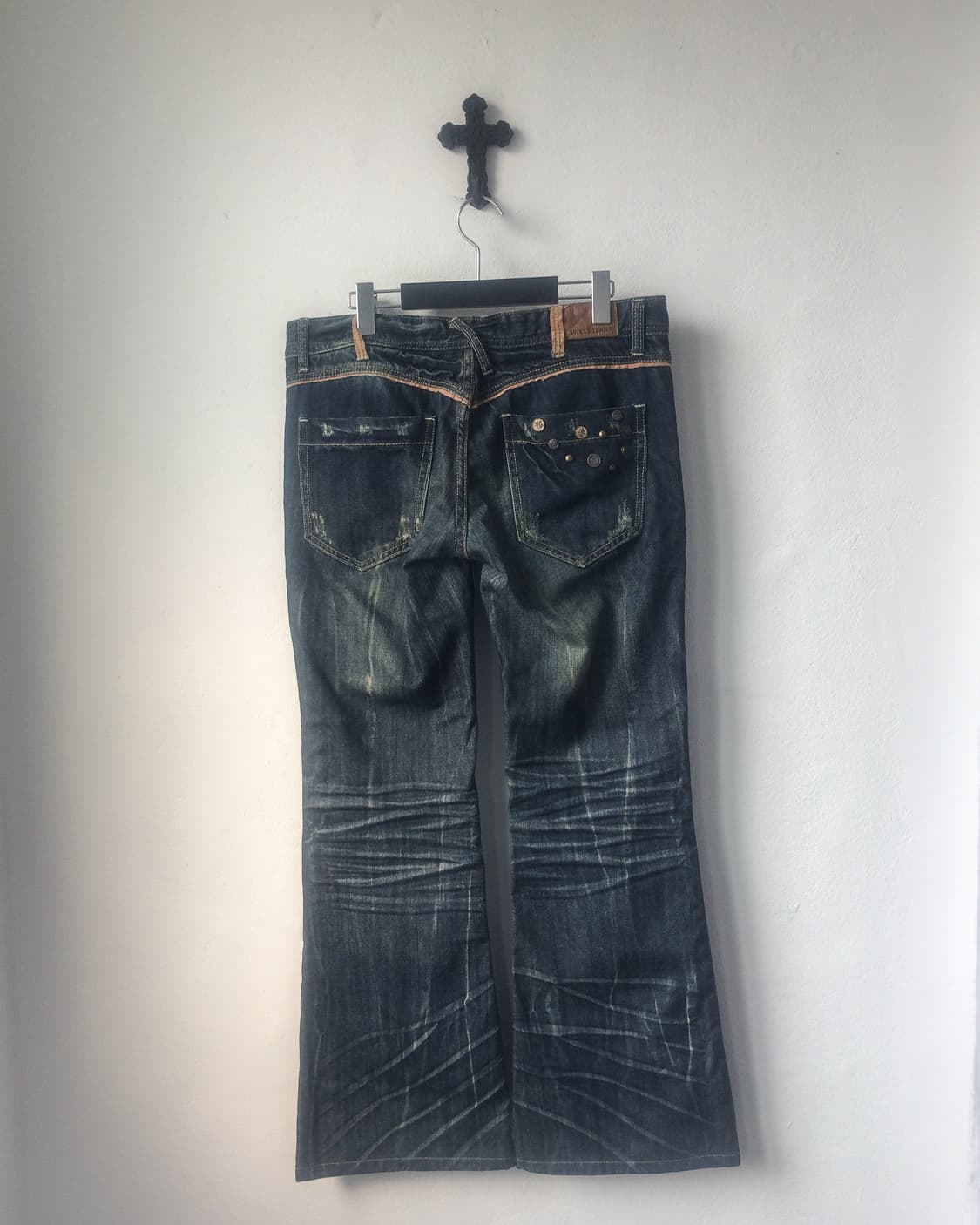 Back pocket button point washing denim p 상품이미지3