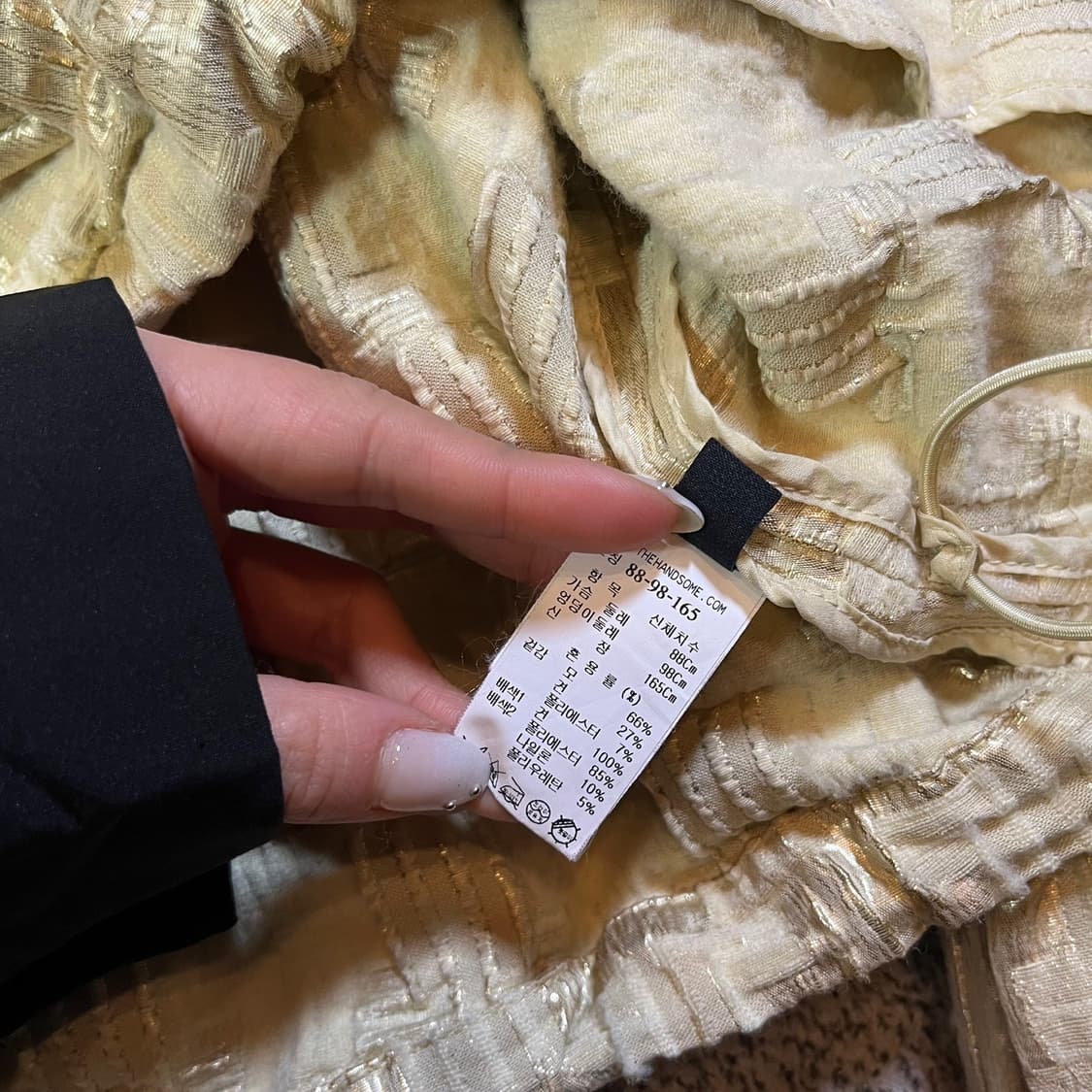 랑방 한섬 금사 하이넥 자켓 상품이미지6