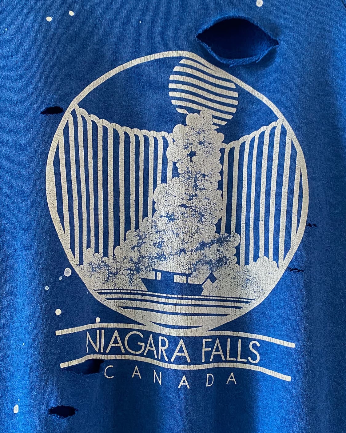 80s 빈티지 NIAGARA FALLS 디스트로이드 페인팅 맨투맨 상품이미지5