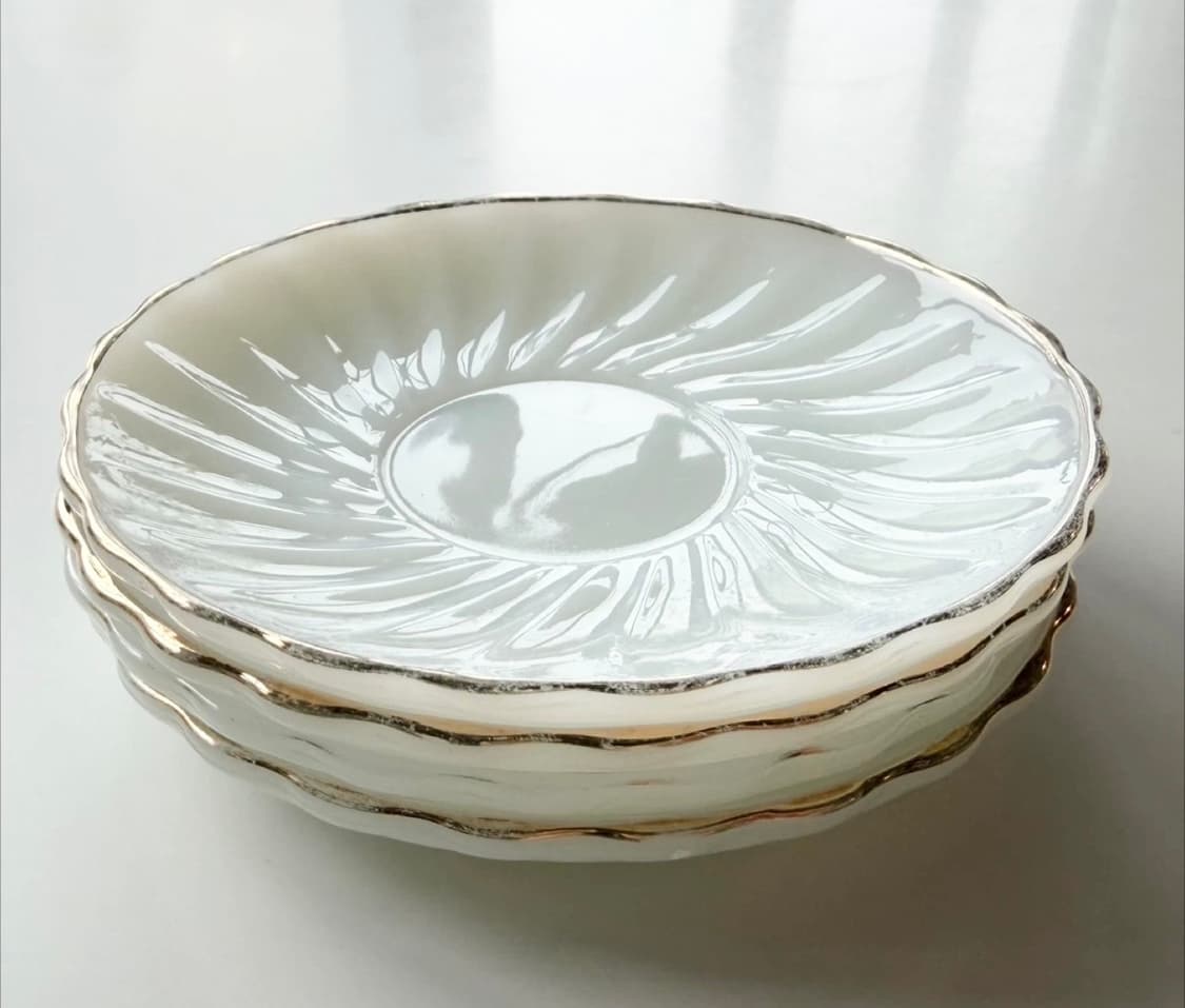 앵커호킹 밀크글라스 빈티지 소서 4p 일괄 (u.s.a) 상품이미지9