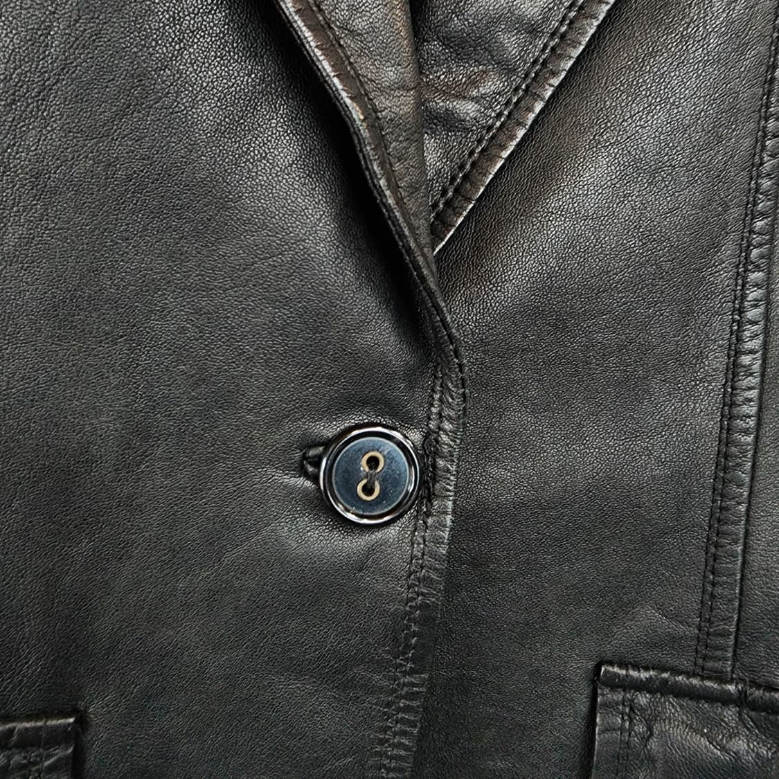 씨티지 블랙 가죽 여성 자켓 상품이미지3