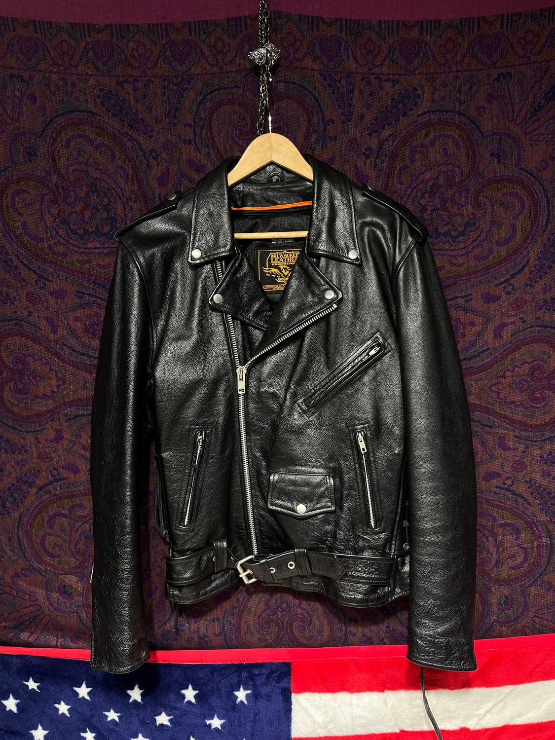 밀워키 레더 블랙 가죽 라이더 자켓 상품이미지1