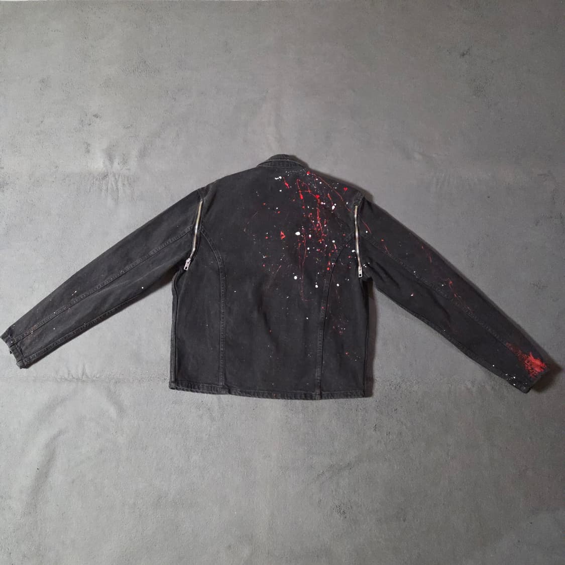 SMFK 해체주의 오버핏 페인팅 데님 바이커 자켓 F 상품이미지4
