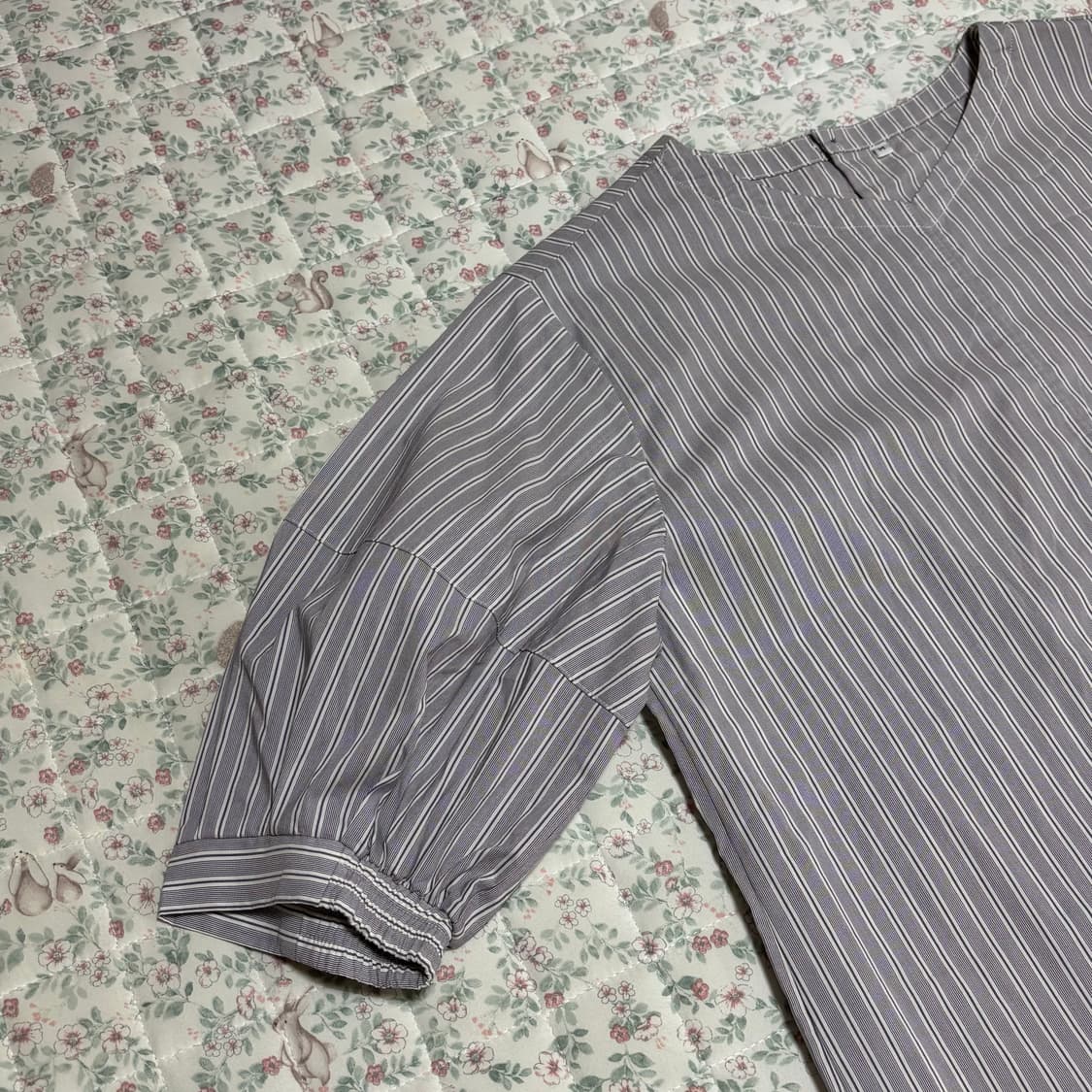 무인양품 건조가 빠른 브로드 5부 소매 블라우스 (새상품) 상품이미지3