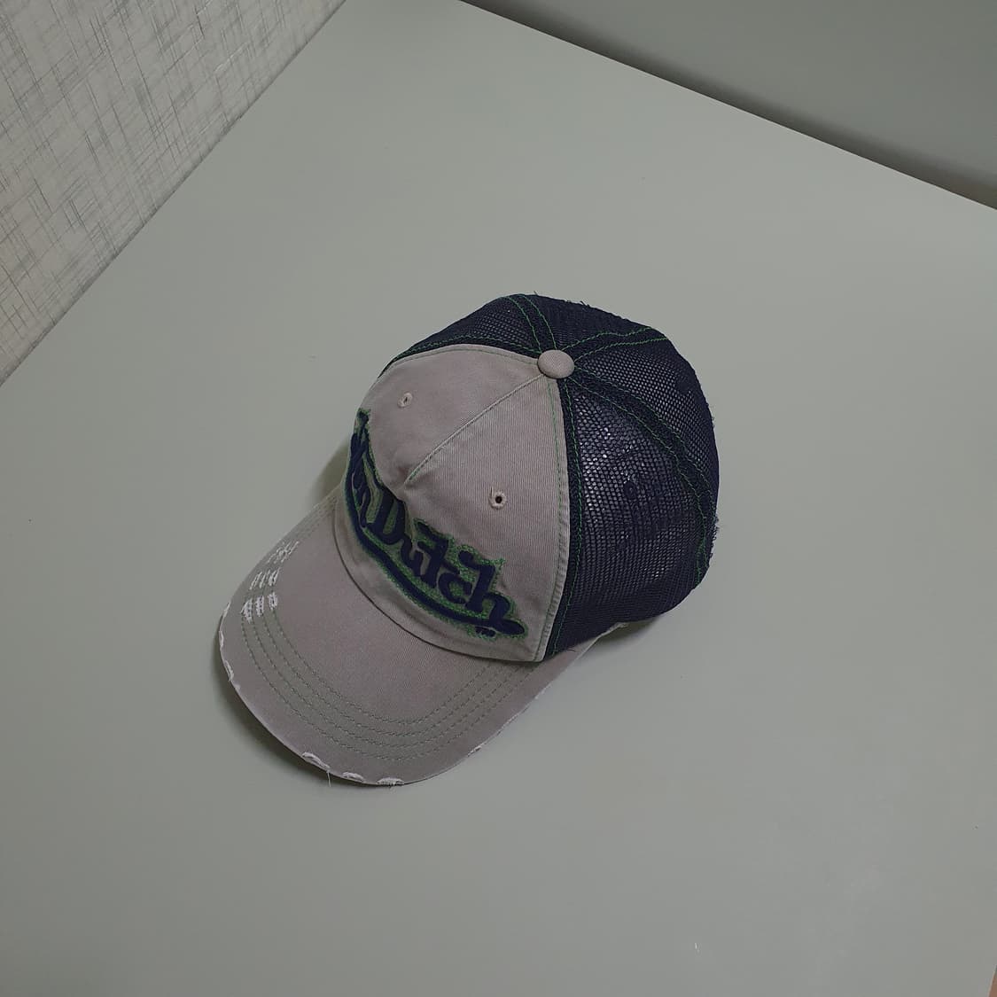 본더치 Von Dutch 빅로고 메쉬 트러커 디스트로이드 볼캡 그레이 상품이미지4