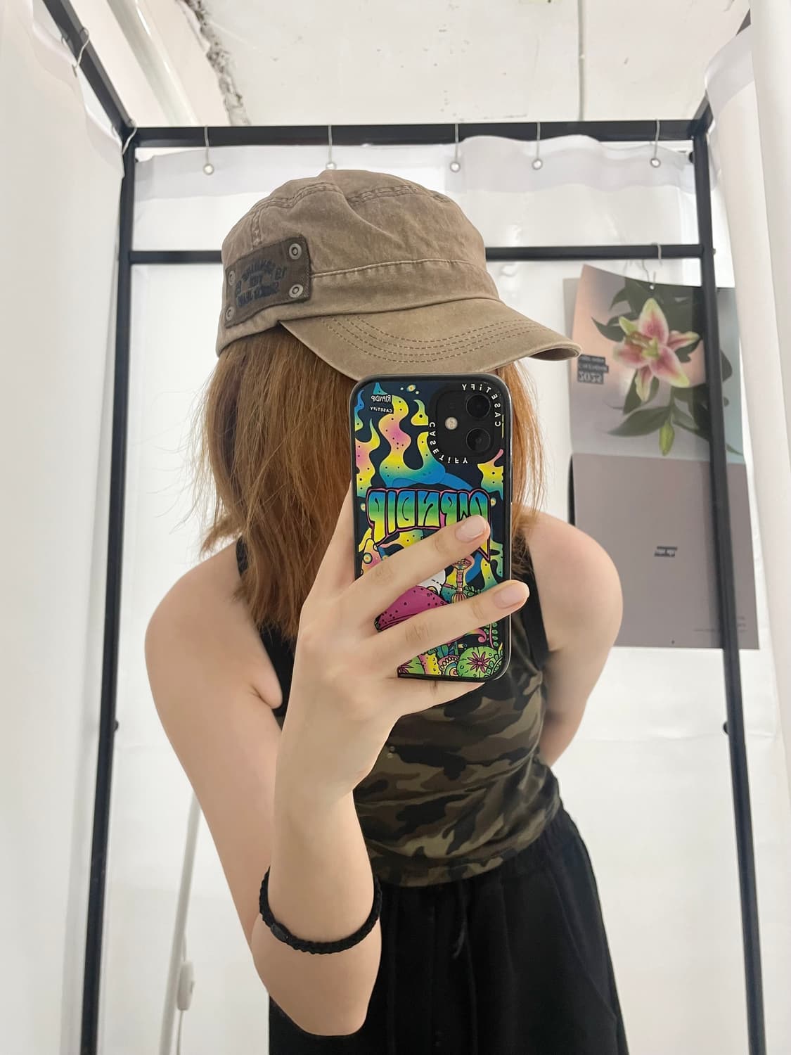 브라운 워싱 패치 헌팅캡 상품이미지3
