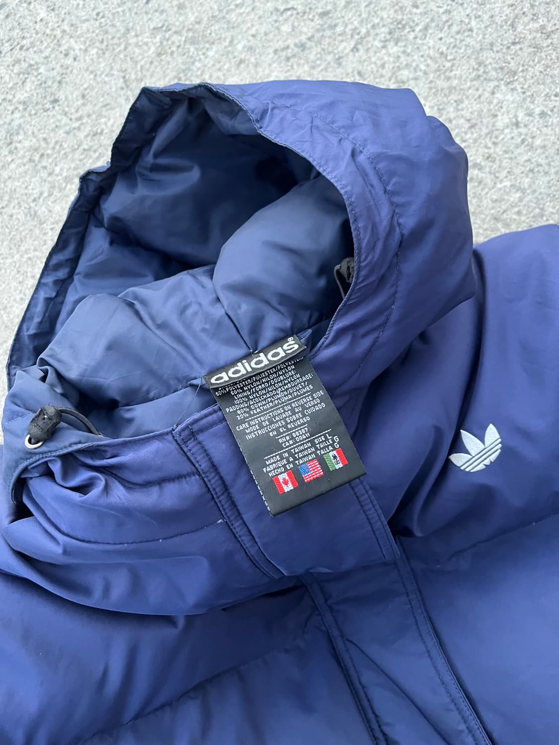 90s Adidas 파이어버드 구스 다운 네이비 패딩 상품이미지5