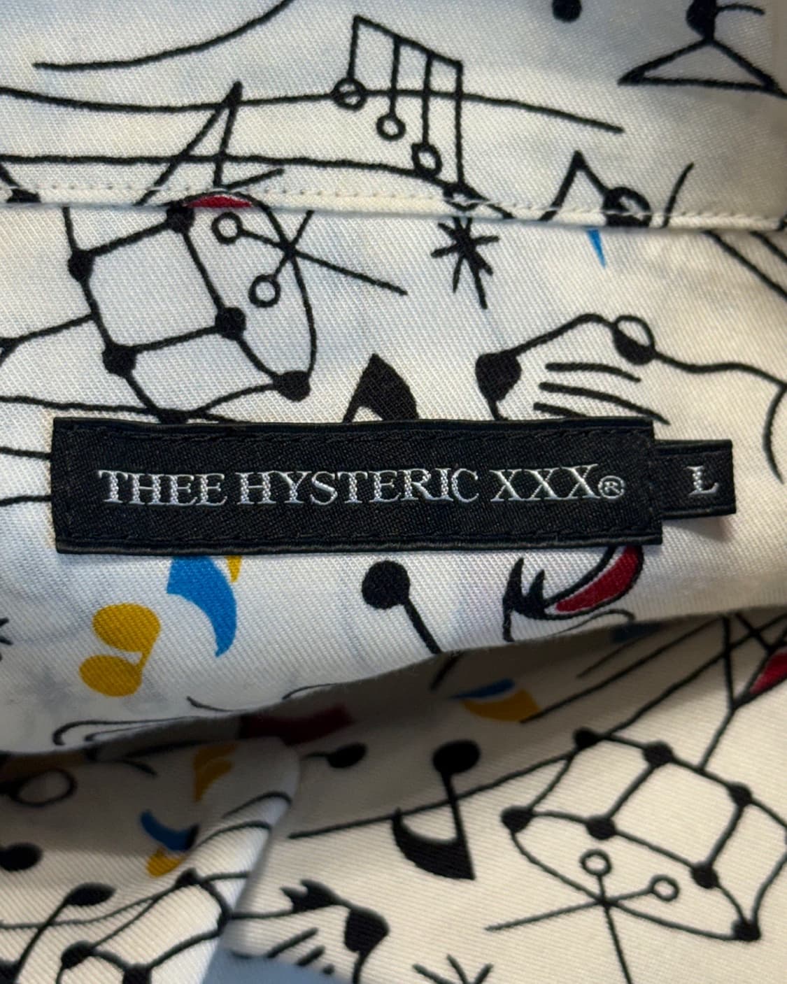 히스테릭 글래머 xxx 화이트 패턴 하프 셔츠 상품이미지7