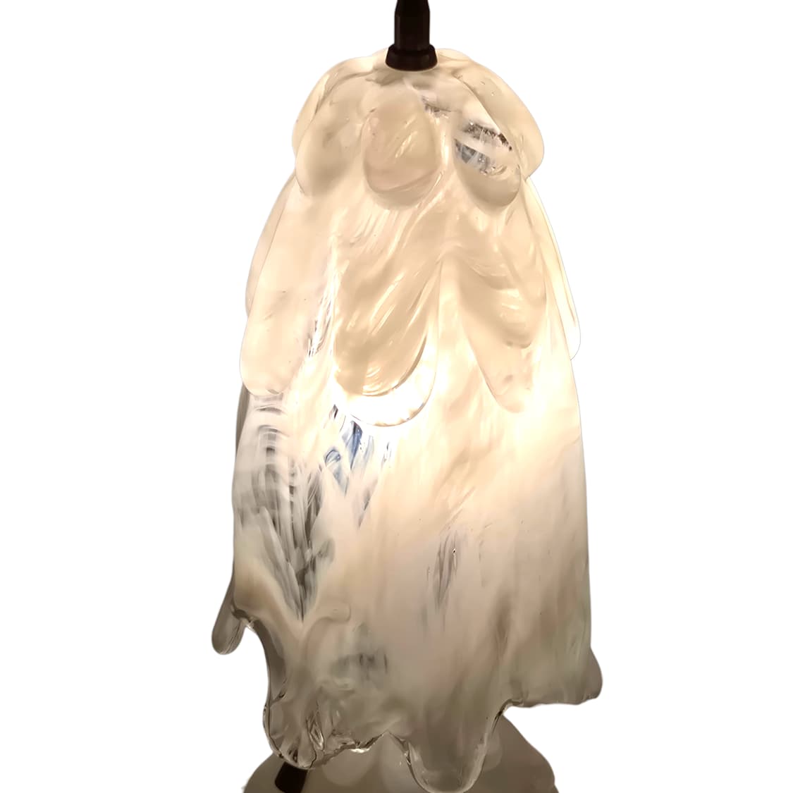 70s 이와타 핸드블로운 요리코 화이트 마블 빅 램프 상품이미지3