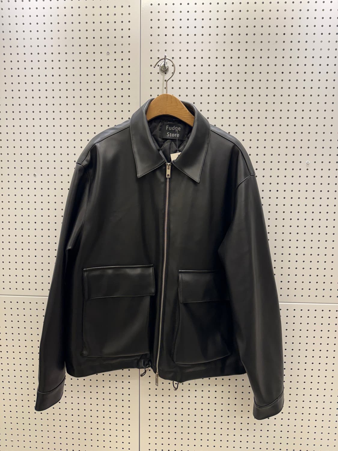 라퍼지스토어 버핑 레더 미니멀 포켓 블루종 자켓  U1463 상품이미지2