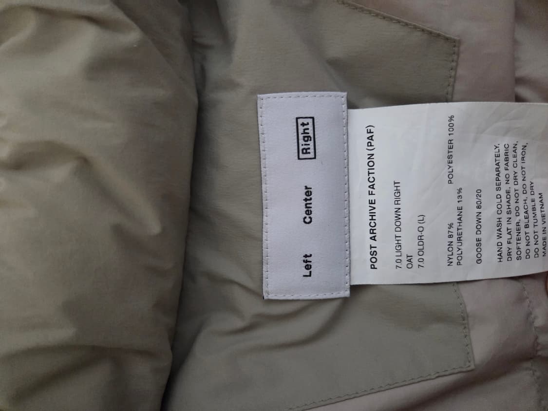 PAF 포스트아카이브팩션 7.0 패딩 상품이미지2