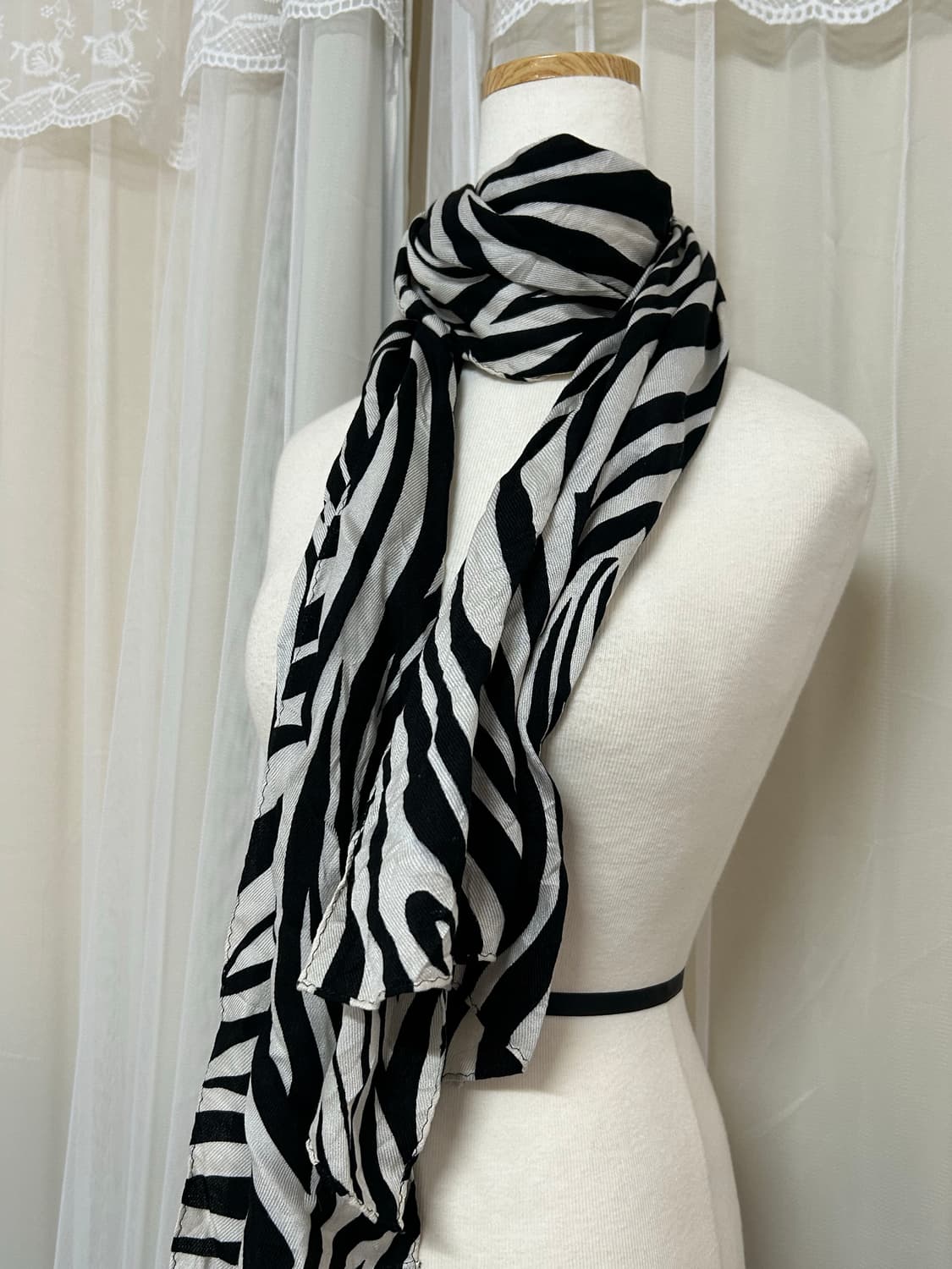 지브라 패턴 머플러 갸루깔  상품이미지2