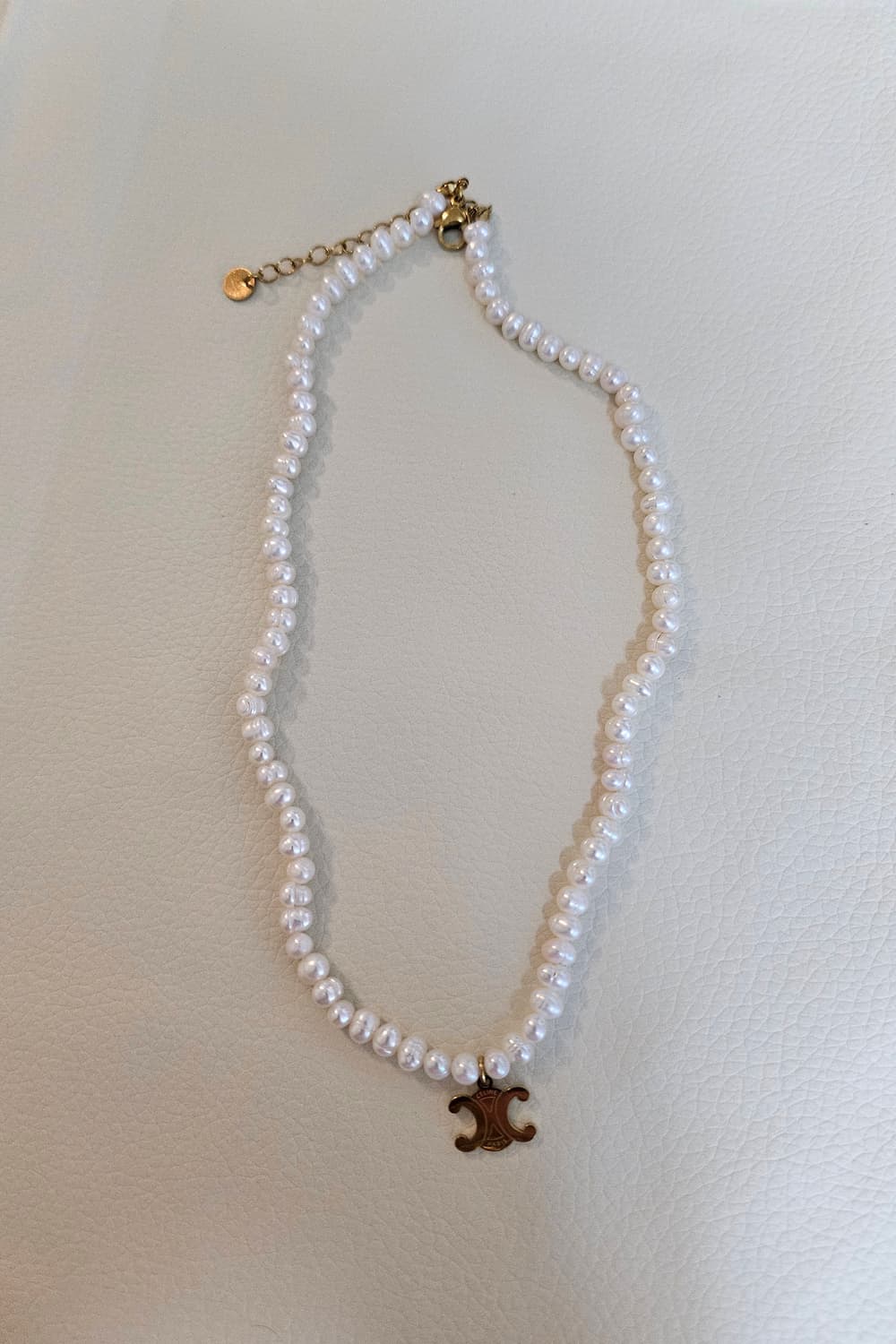 셀린느 천연담수 진주 초커 목걸이 업사이클링 상품이미지5