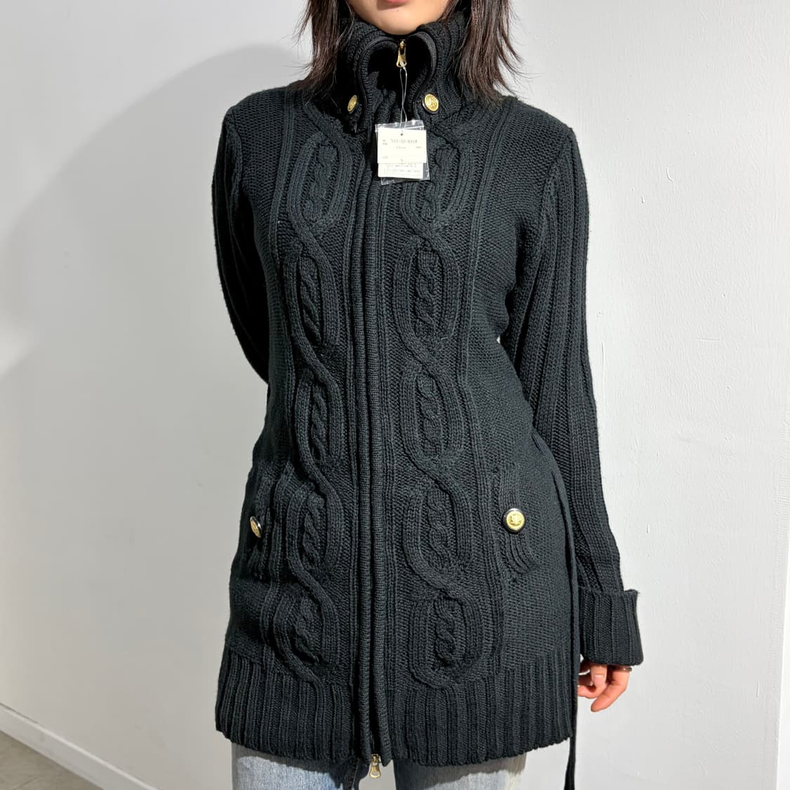 Colza y2k 벨트 니트 원피스 자켓 상품이미지1