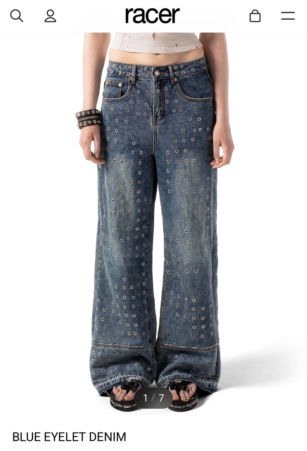 Racer worldwide Blue Eyelet Denim 상품이미지1