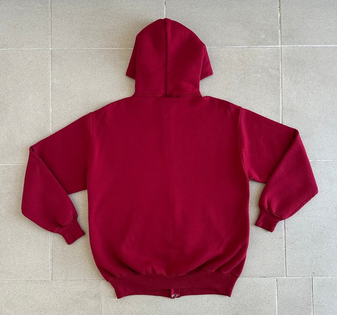90s 빈티지 러셀 후드집업 레드 L USA 상품이미지2