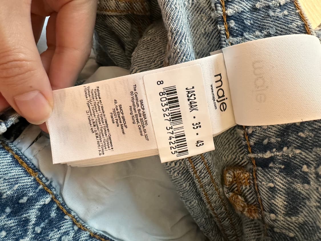 마쥬 maje 라인스톤 페이디드 데님 36 새상품 상품이미지5