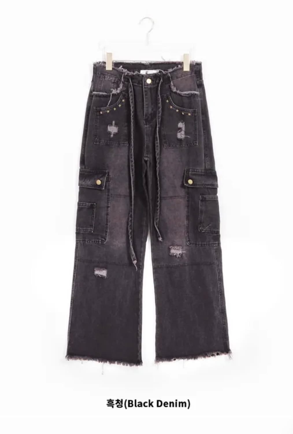 바이너리원 그런지 스타 데님팬츠_흑청S 상품이미지4