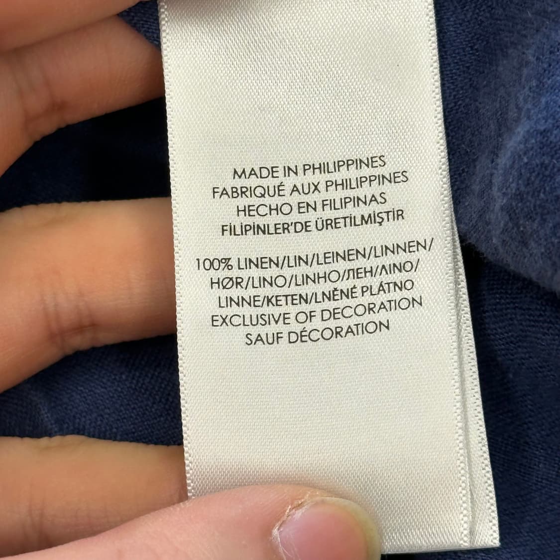 S 폴로 랄프로렌 클래식핏 린넨 셔츠 네이비 상품이미지5