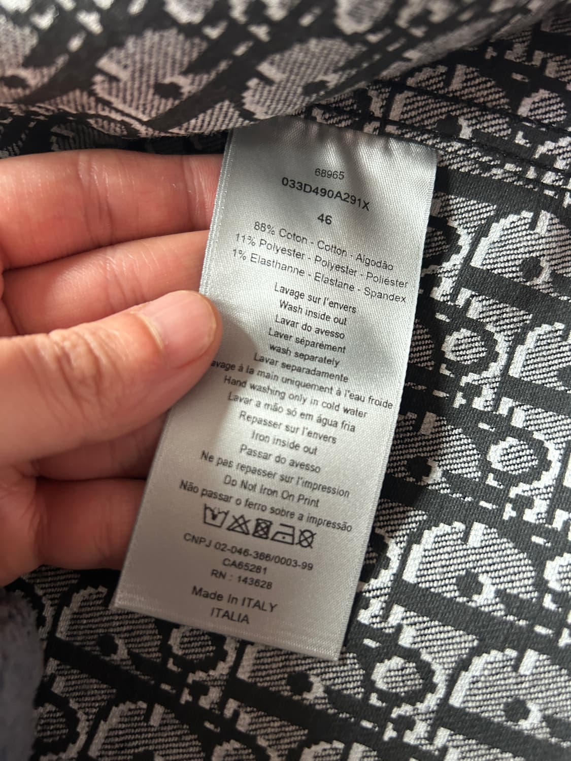 [46, 새상품급] 디올 오블리크 데님 흑청 자켓 상품이미지3