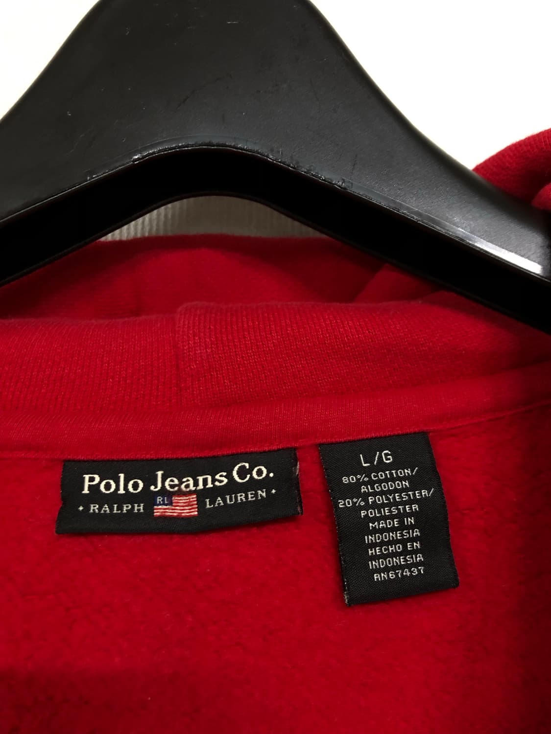 폴로진스 여성 스펠아웃 기모 후드집업 L _ 레드 상품이미지8