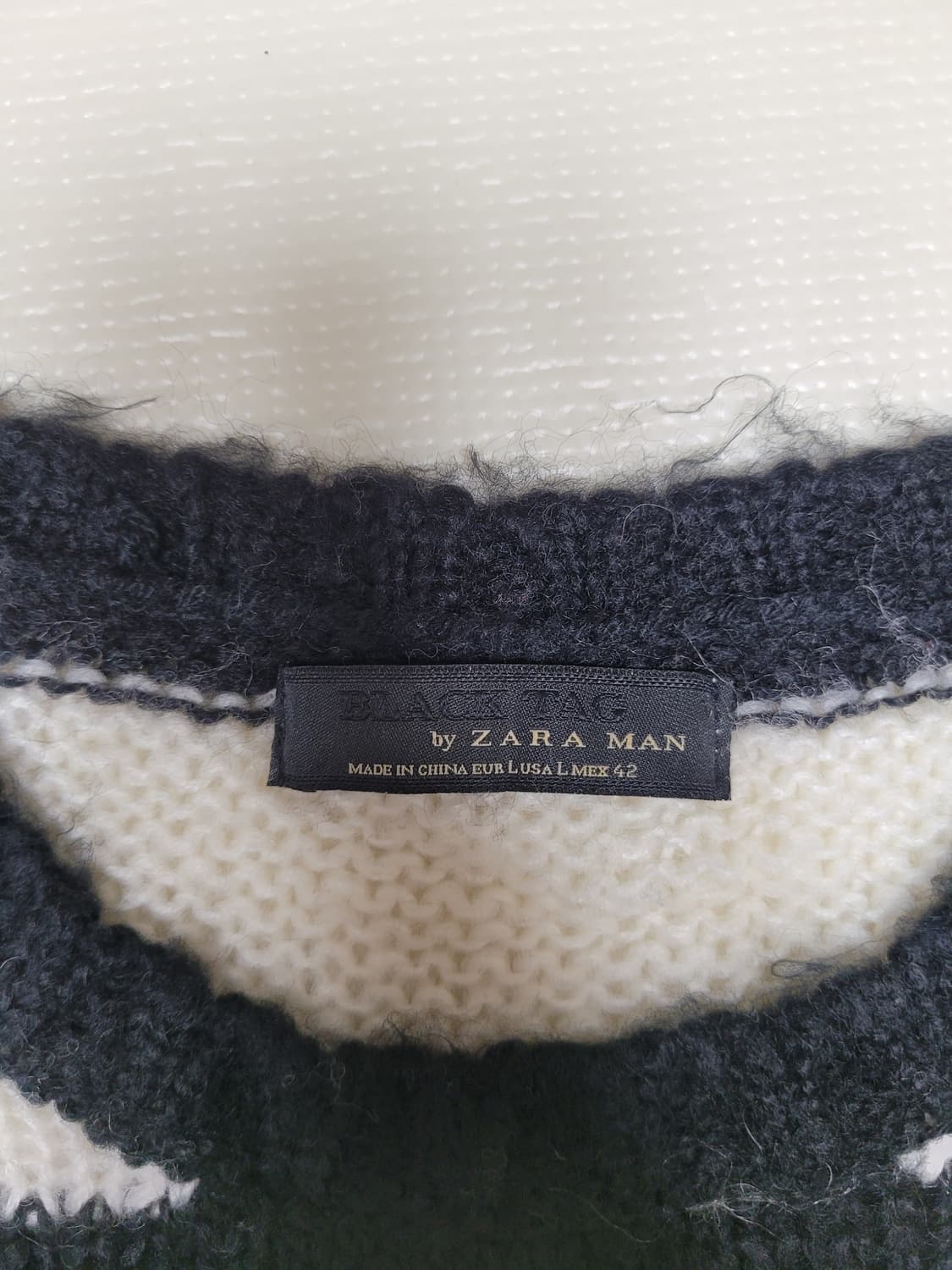 자라맨 ZARAMAN black tag 스트라이프 니트 100 블랙 상품이미지8