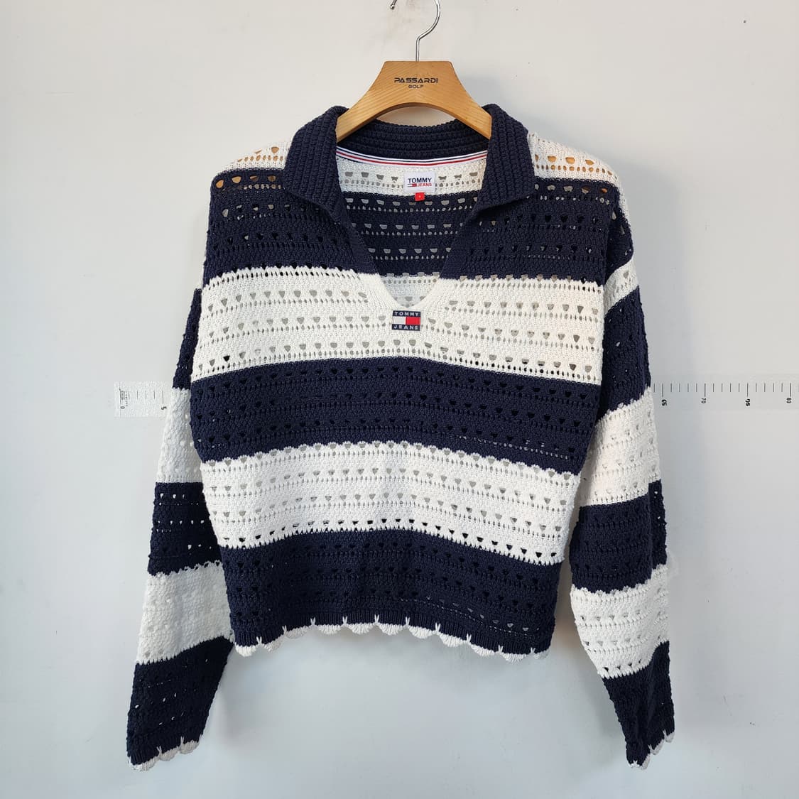 타미힐피거 스트라이프 크로셰 니트 상품이미지1