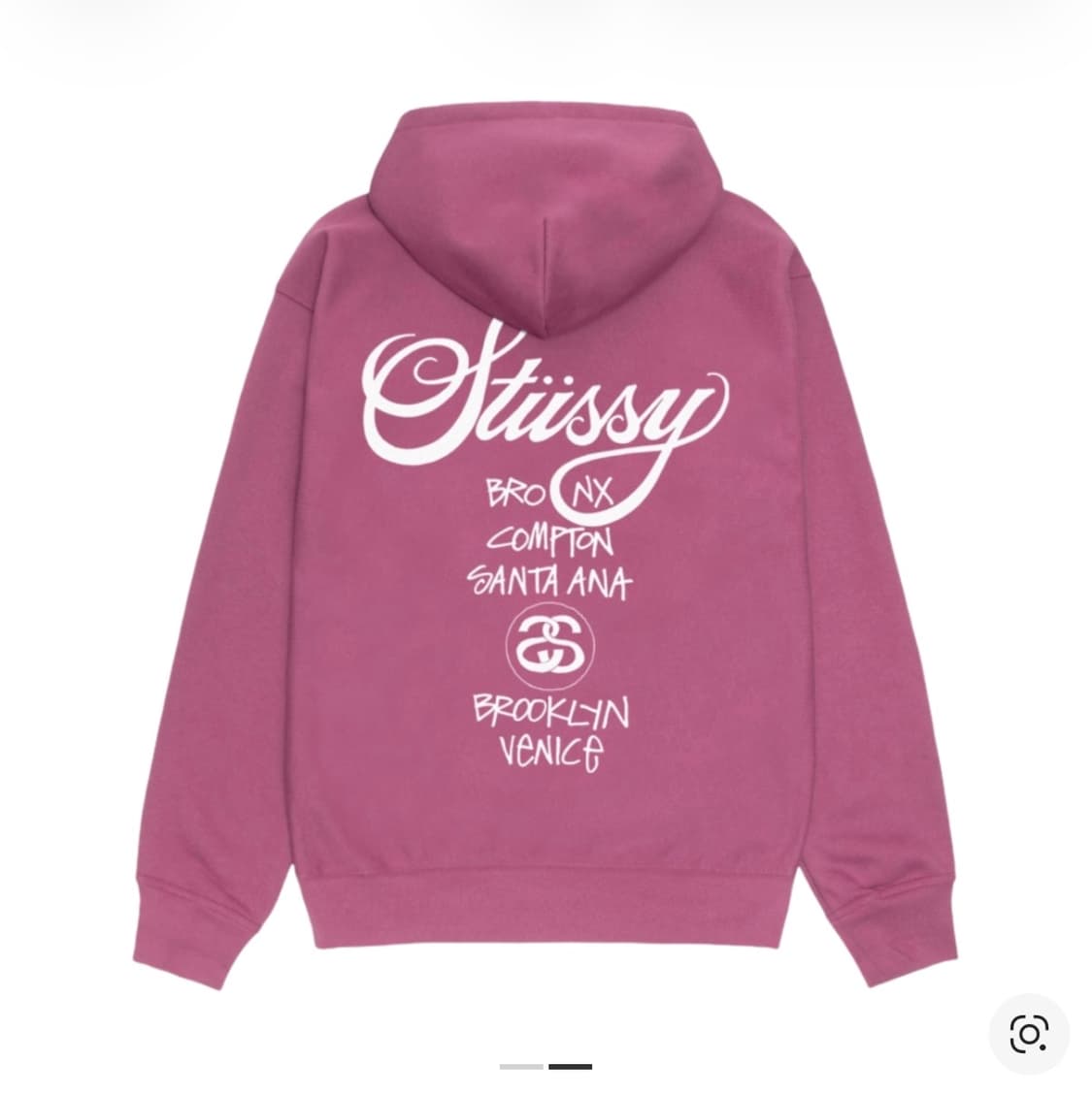 스투시 월드투어 후드집업 베리 xl 상품이미지2