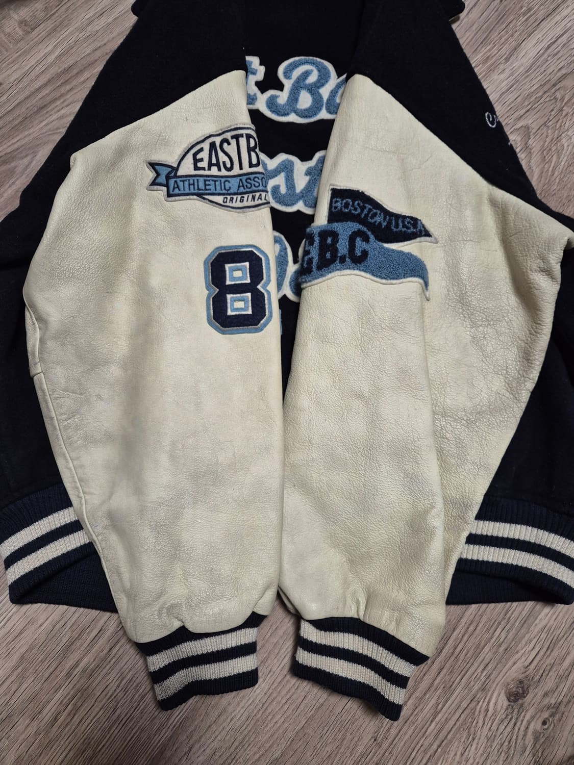 80's 이스트보이 소가죽 바시티 자켓 상품이미지7