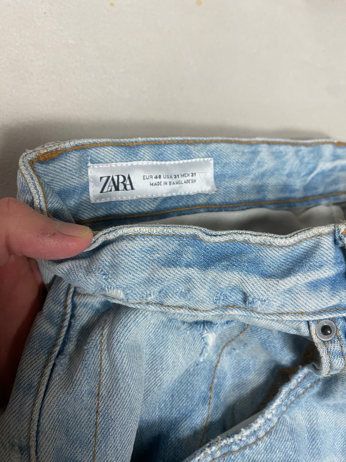 Zara 자라 와이드 핏 카고 진 블루 그린 40 데님 청바지 상품이미지2