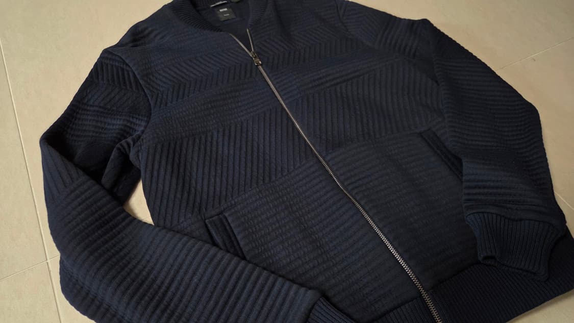 휴고 보스 기하학 니트  블루종 점퍼   상품이미지2