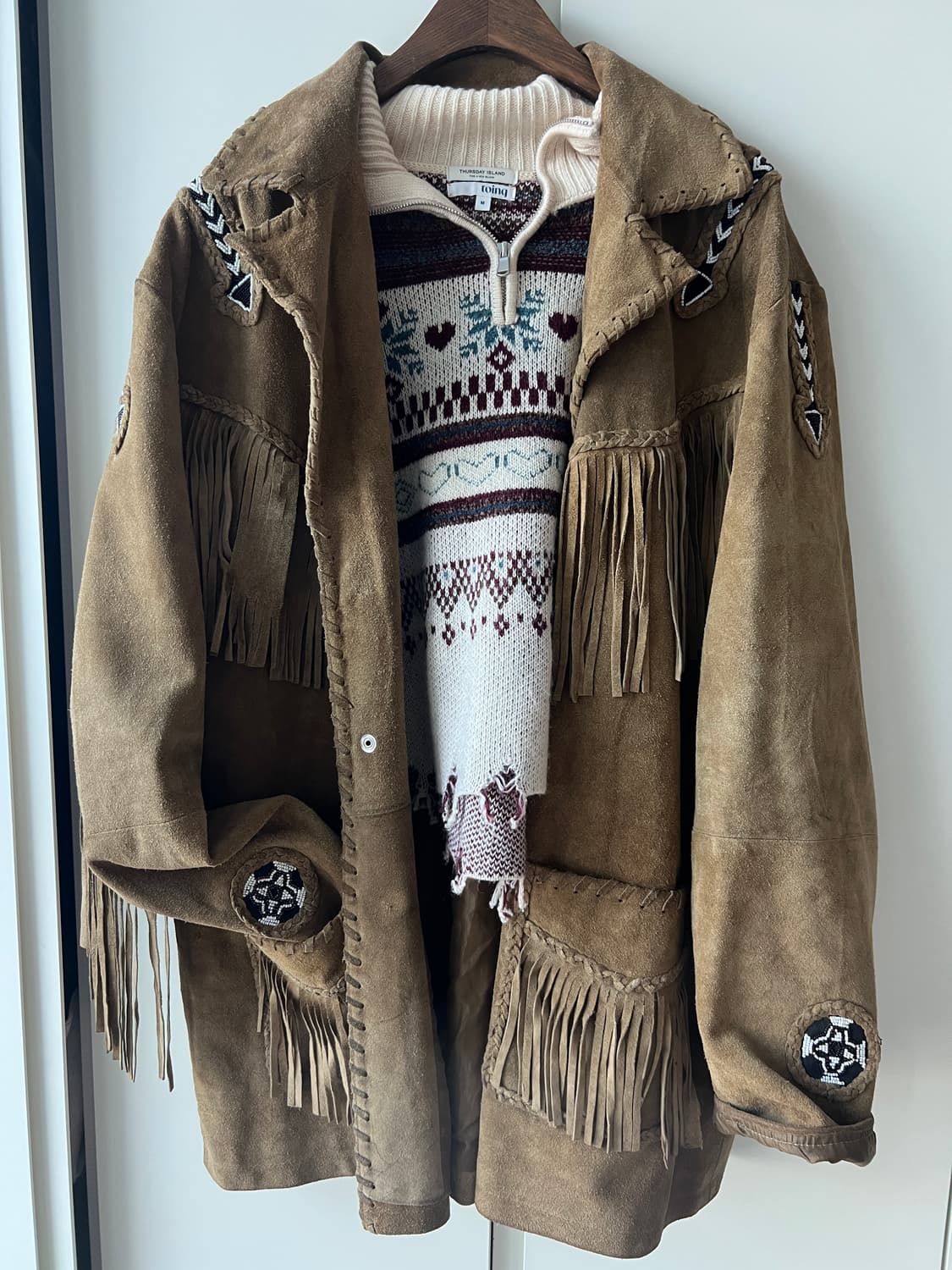 빈티지 웨스턴 프린지 스웨이드 자켓 상품이미지3