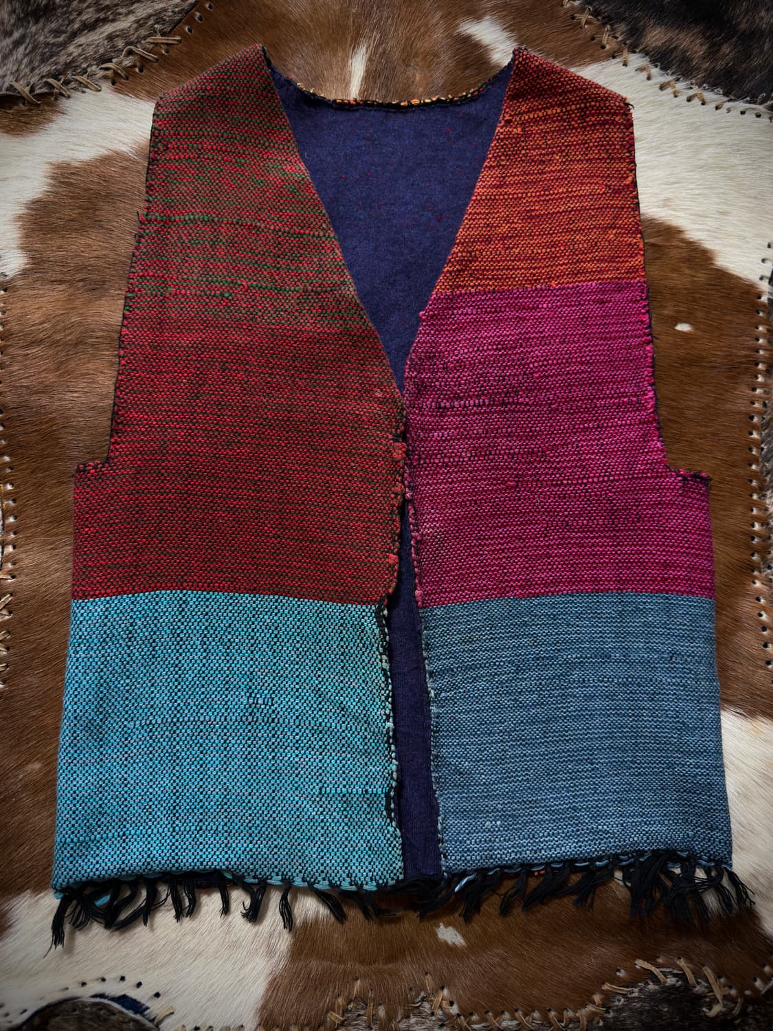 Handwoven wool reversible nep vest 상품이미지5