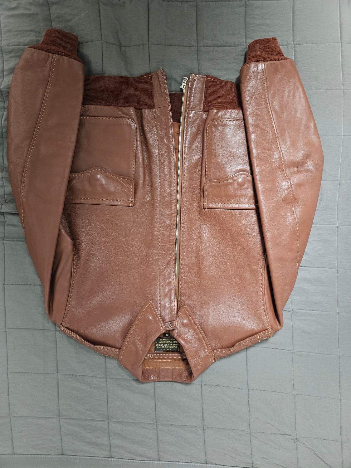 (실측있음)구리얼맥코이 러프웨어 복각 A2 체스트넛 브라운 36사이즈 상품이미지1