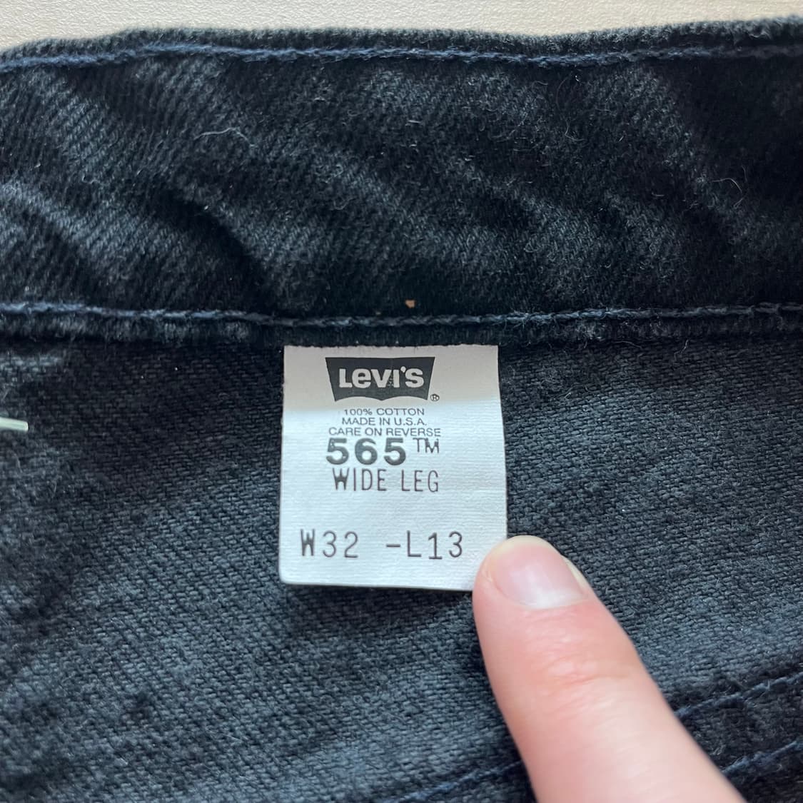 [32] 90s 빈티지 리바이스 565 쇼츠 블랙 데드스탁 상품이미지2