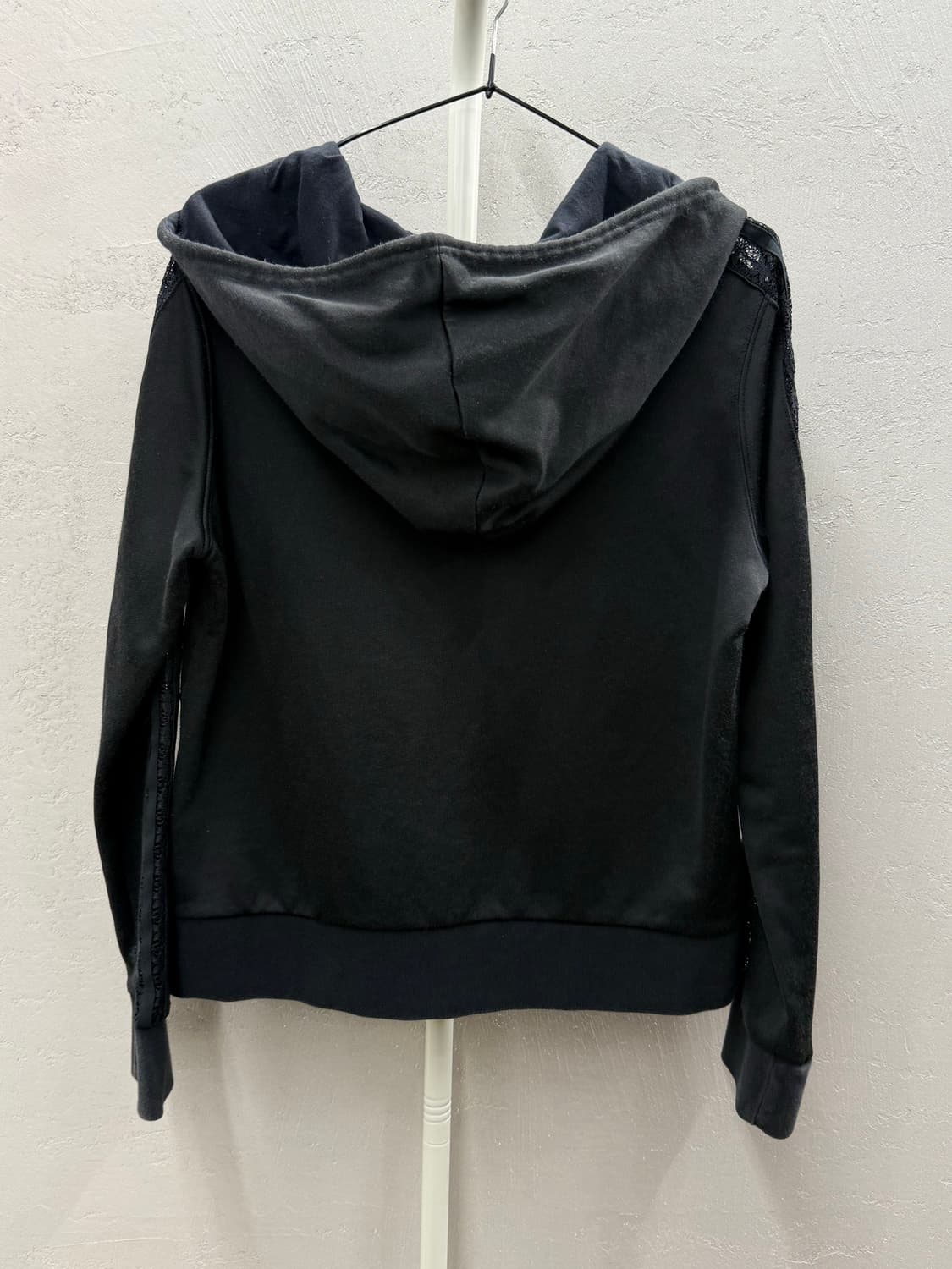 아디다스 블랙 레이스 시스루 후드 집업 져지 S 상품이미지7